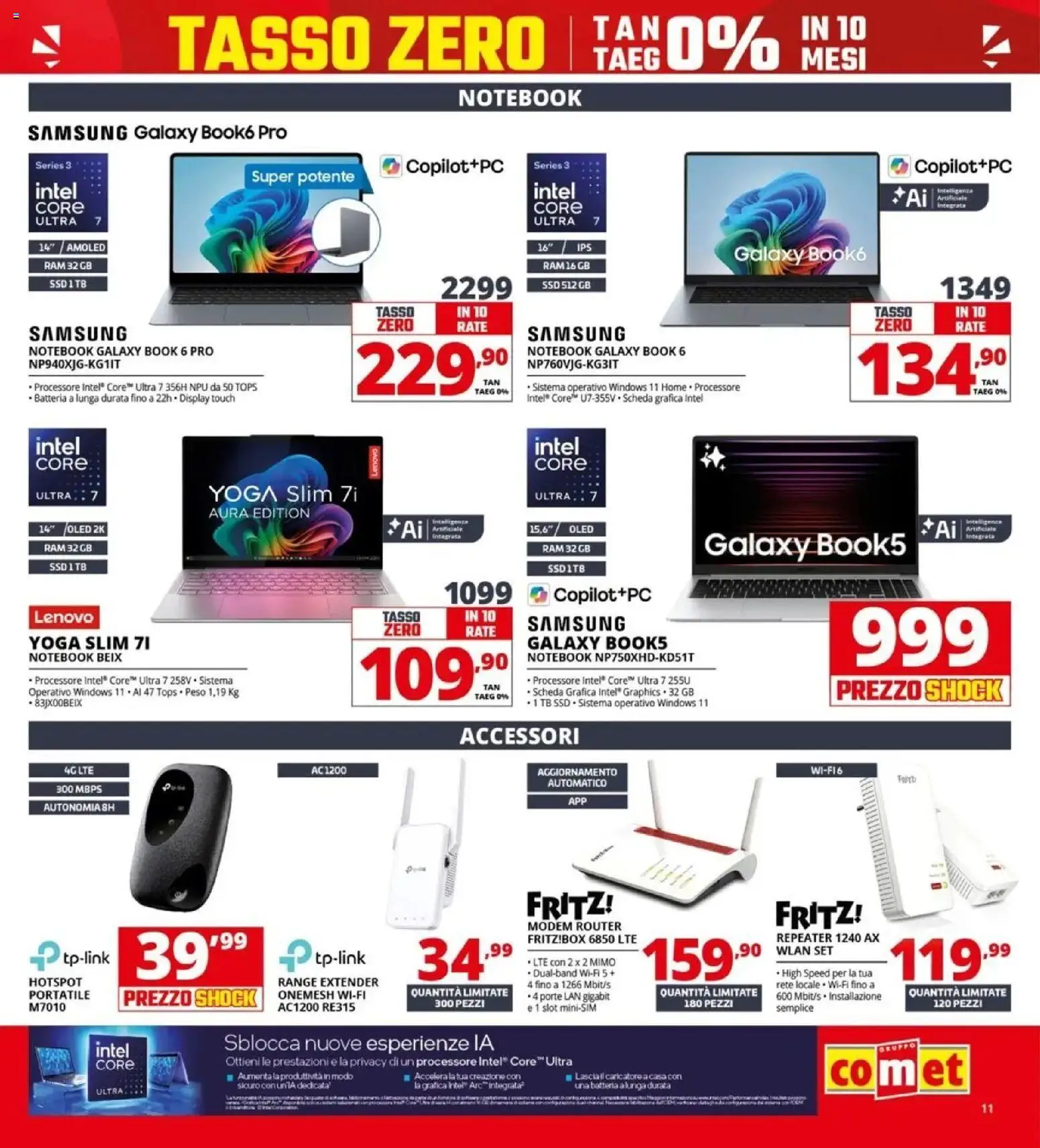 Volantino Comet del 23.04.2026 | Pagina: 11 | Prodotti: Router, Samsung Galaxy, Range extender, Samsung