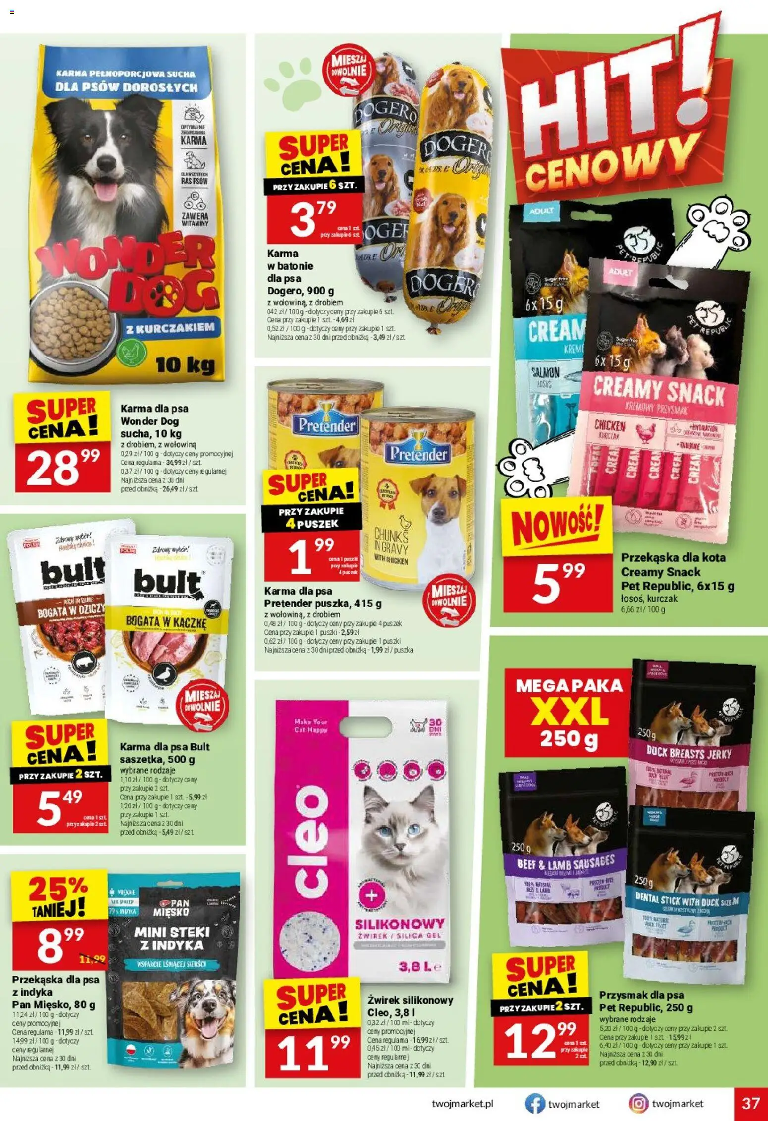 Twój Market gazetka od 10.06.2026 | Strona: 37 | Produkty: Kurczak, Steki, Karma dla psa, Wołowina