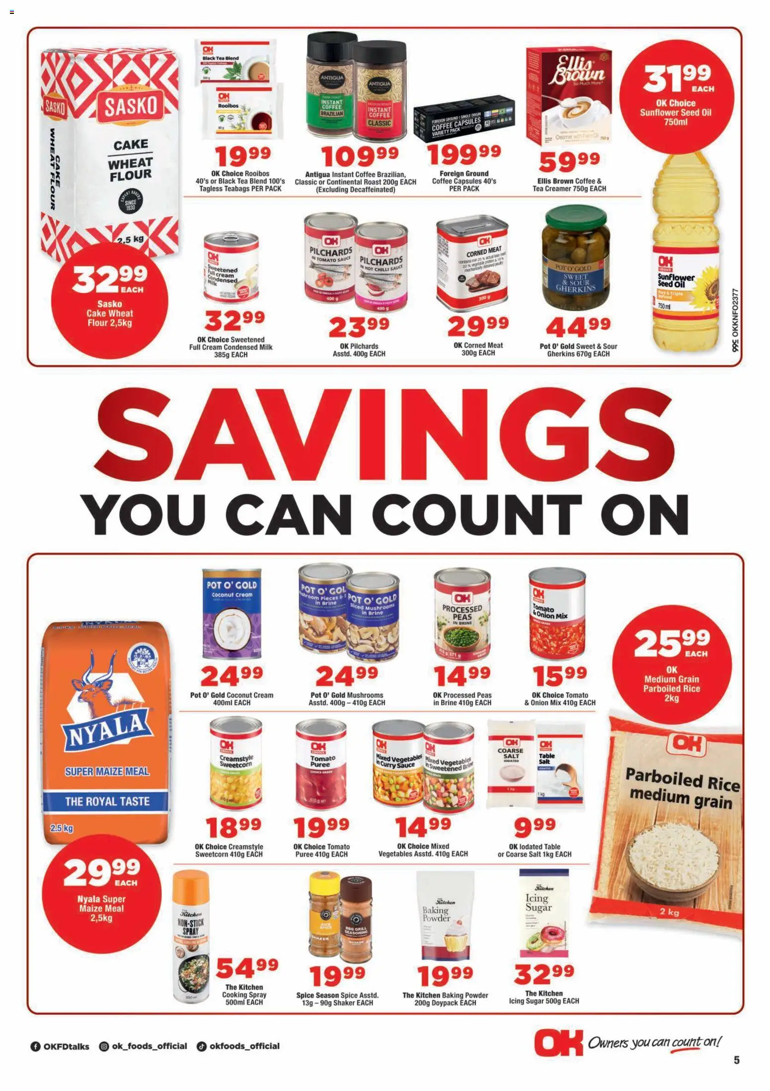 New OK Foods catalogue – valid from 12/08/2026 | Page: 5 | Products: Table, Seasoning, Tomato sauce, Instant coffee
