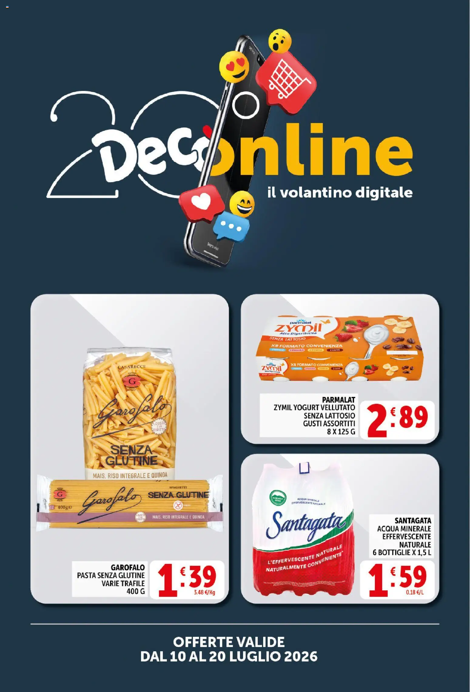 Volantino Decò del 10/07/2026 | Pagina: 21 | Prodotti: Pasta senza glutine, Pasta, Acqua minerale, Quinoa
