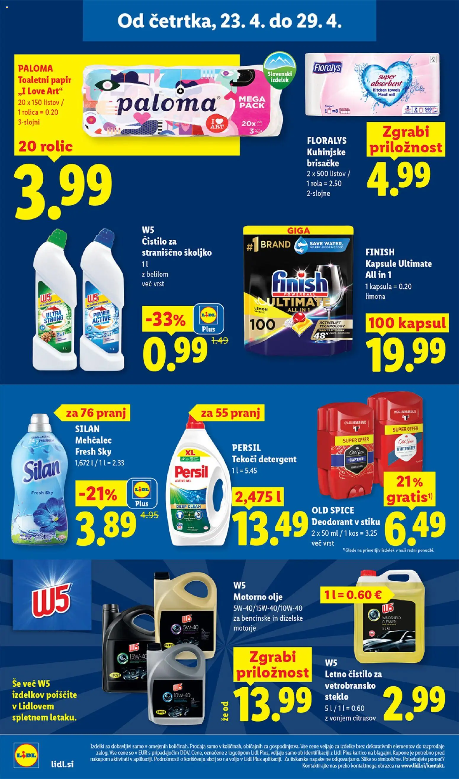 Novi Lidl katalog ponudbe – veljaven od 23.04.2026 | Stran: 22 | Izdelki: Mehčalec, Toaletni papir, Olje, Deodorant