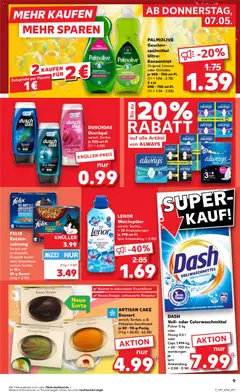 DUSCHDAS Duschgel, versch. Sorten je 225-ml-FI. ab 07.05.2026 gültig | Seite: 9 | Produkte: Lenor, Duschgel, Weichspüler, Duschdas