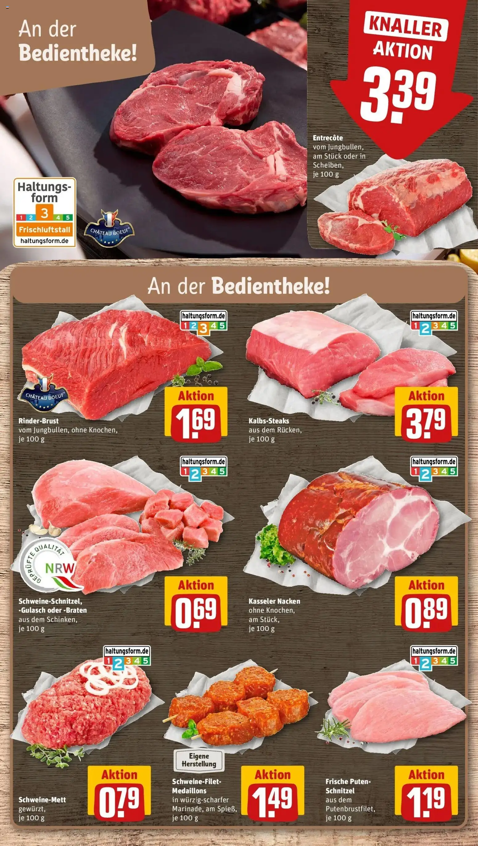REWE Prospekt ab 19.10.2026 zum Blättern » Angebote | Seite: 10 | Produkte: Entrecote, Schnitzel, Kasseler nacken, Gulasch