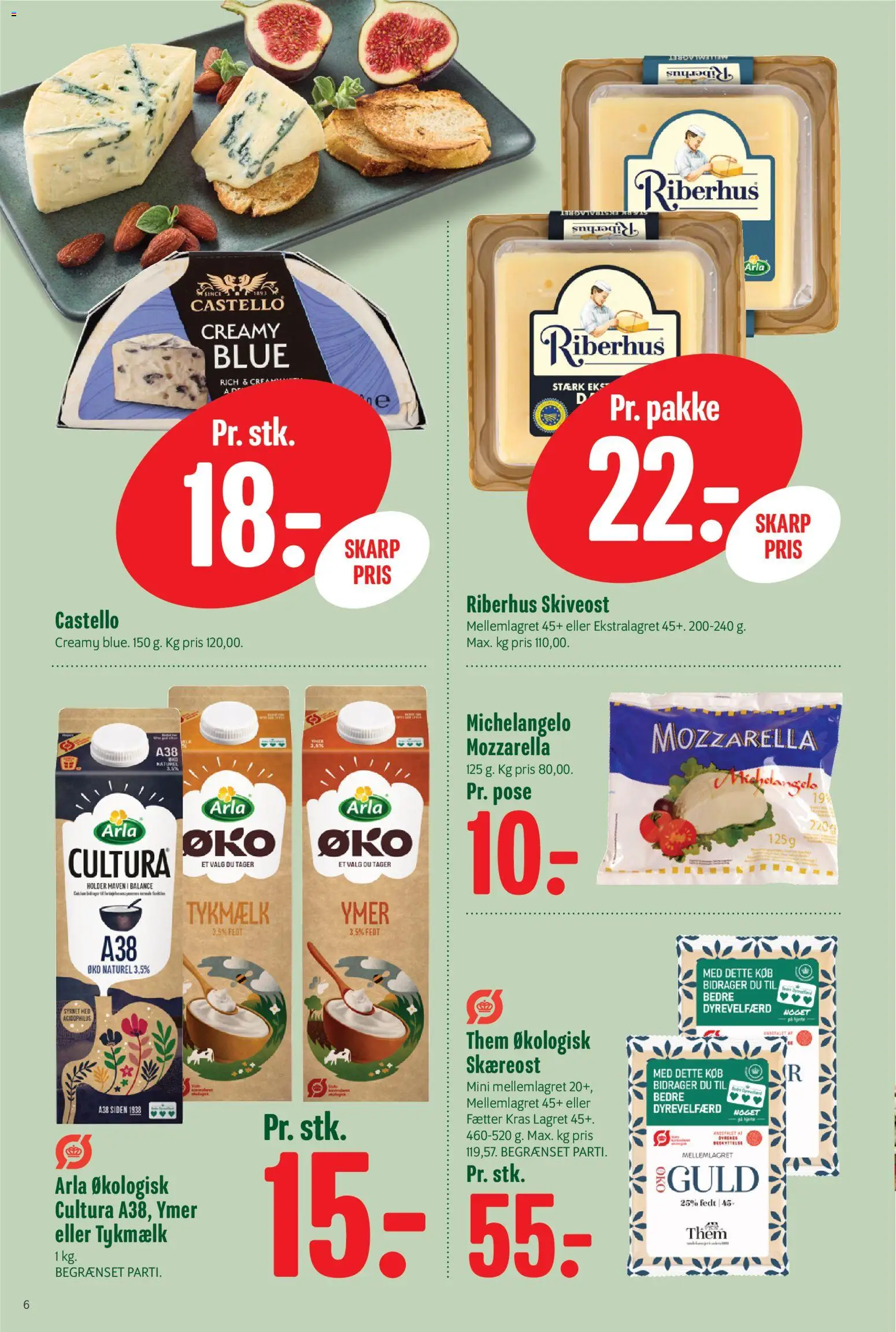 Min Købmand tilbudsavis – gyldig fra 21/08/2026 | Side: 6 | Produkter: Ymer, Skiveost, Mozzarella
