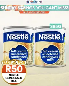 Take n Pay specials catalogue – valid from 10.05.2026 | Page: 8 | Products: Milk, Condensed milk, Cream