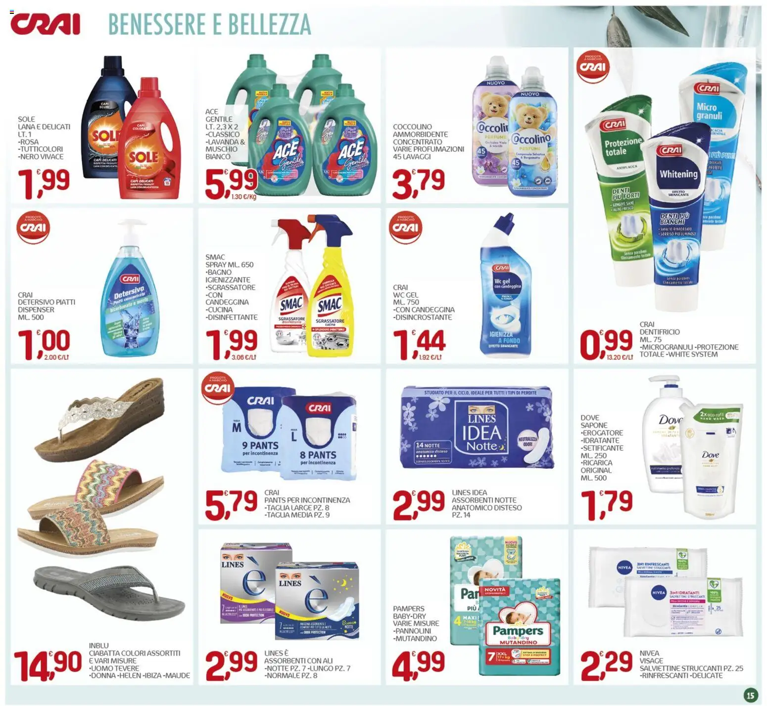 Volantino CRAI del 11.06.2026 | Pagina: 15 | Prodotti: Pannolini, Sapone, Dentifricio, Sgrassatore
