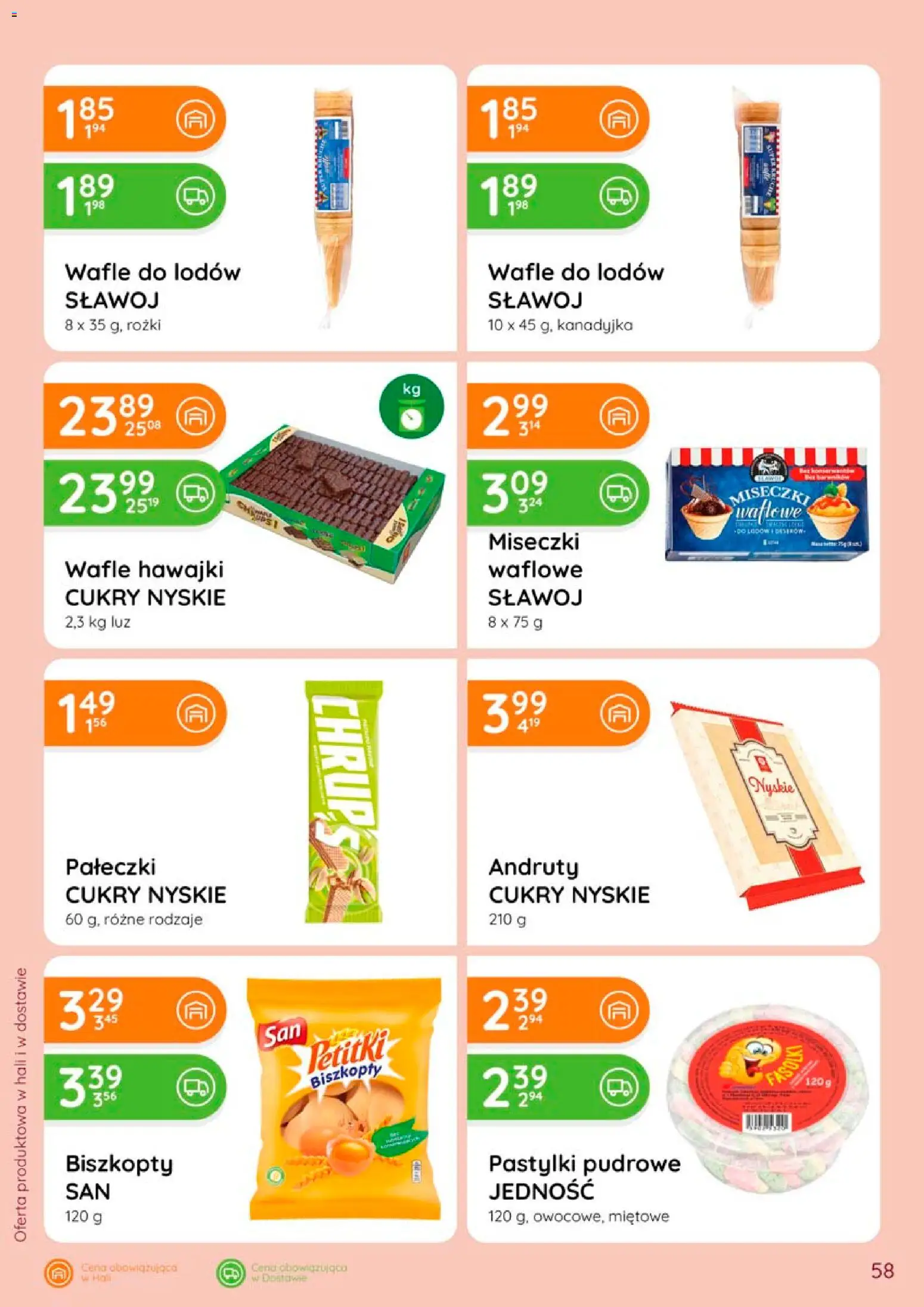 Eurocash gazetka od 28.05.2026 | Strona: 58 | Produkty: Wafle, Pastylki pudrowe