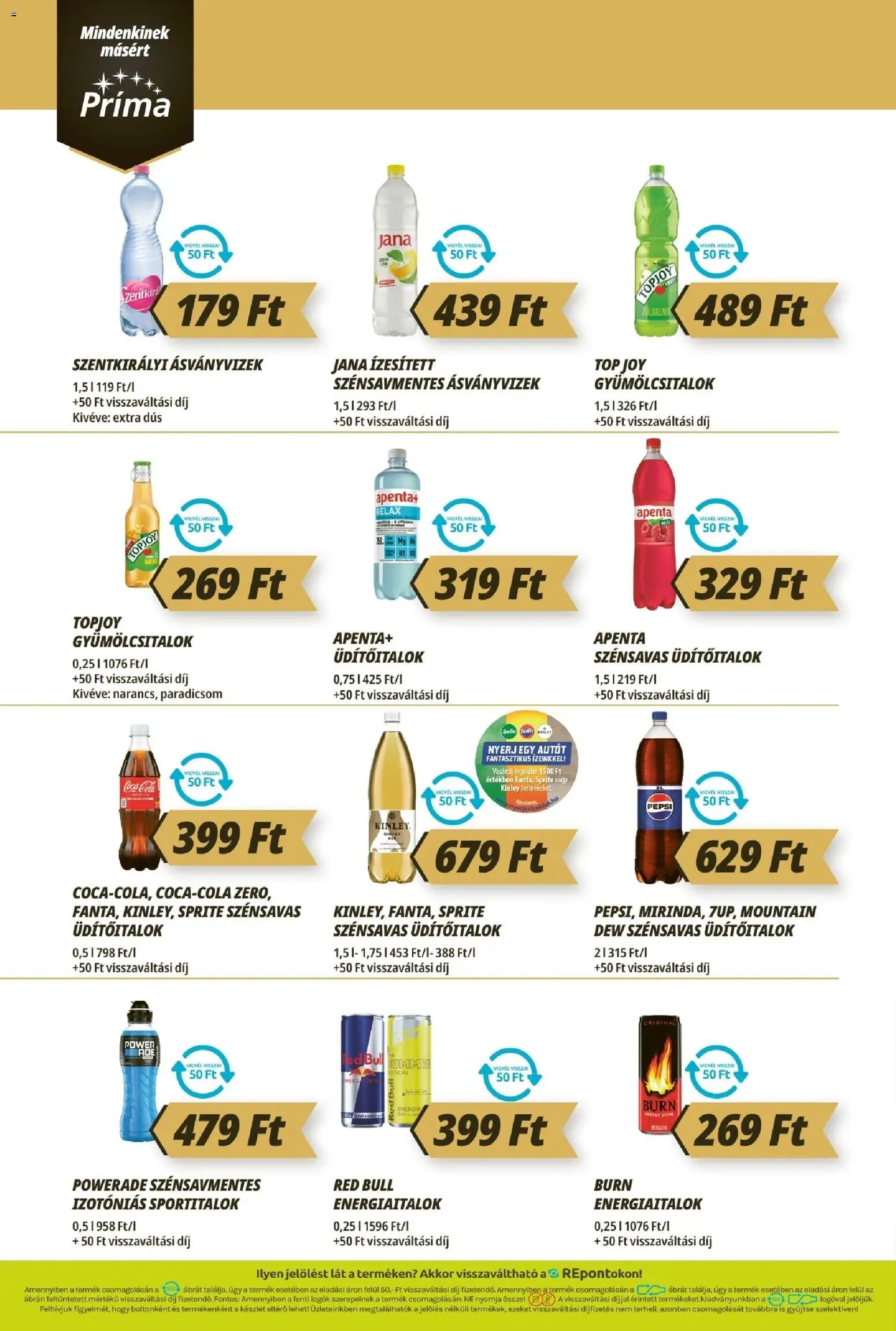 CBA Príma akciós ujság - amely érvényes a következő dátumtól: 2026.07.09. | Oldal: 10 | Termékek: Pepsi, Red bull, Cola, Paradicsom