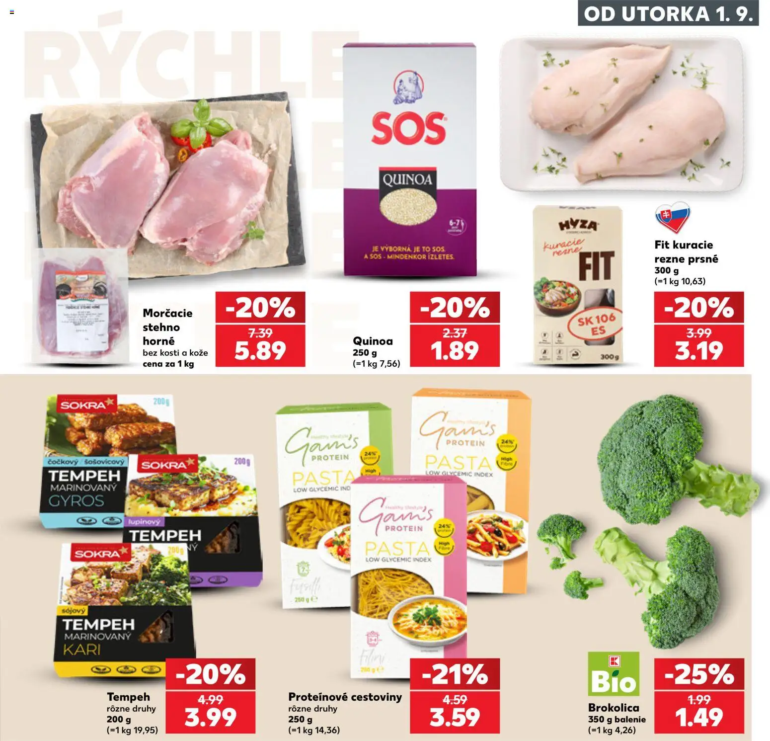 Kaufland SK akciós ujság - amely érvényes a következő dátumtól: 2026.09.01. | Oldal: 29 | Termékek: Protein, Gyros, Quinoa