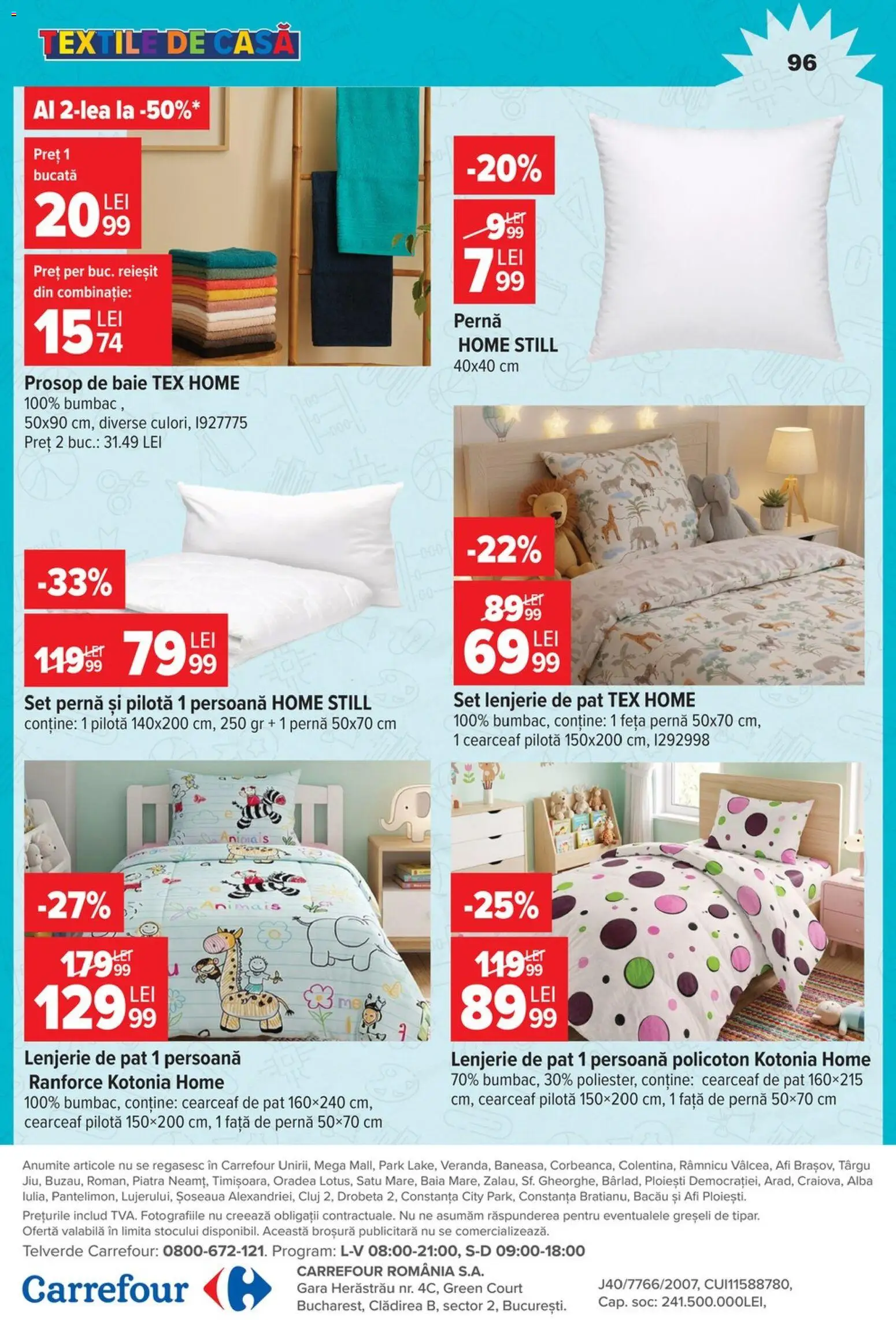 Noul catalog Carrefour – valabil de la 12.08.2026 | Pagină: 96 | Produse: Pat, Lenjerie de pat, Pernă, Pilotă
