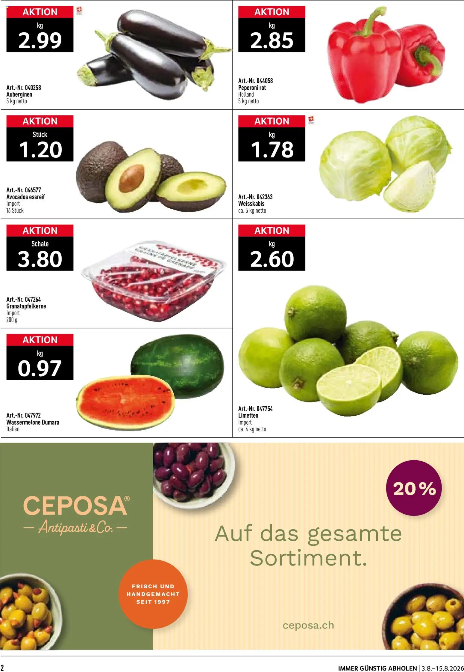 Prodega aktionen Sonne des Südens – gültig ab 03.08.2026 | Seite: 2 | Produkte: Wassermelone