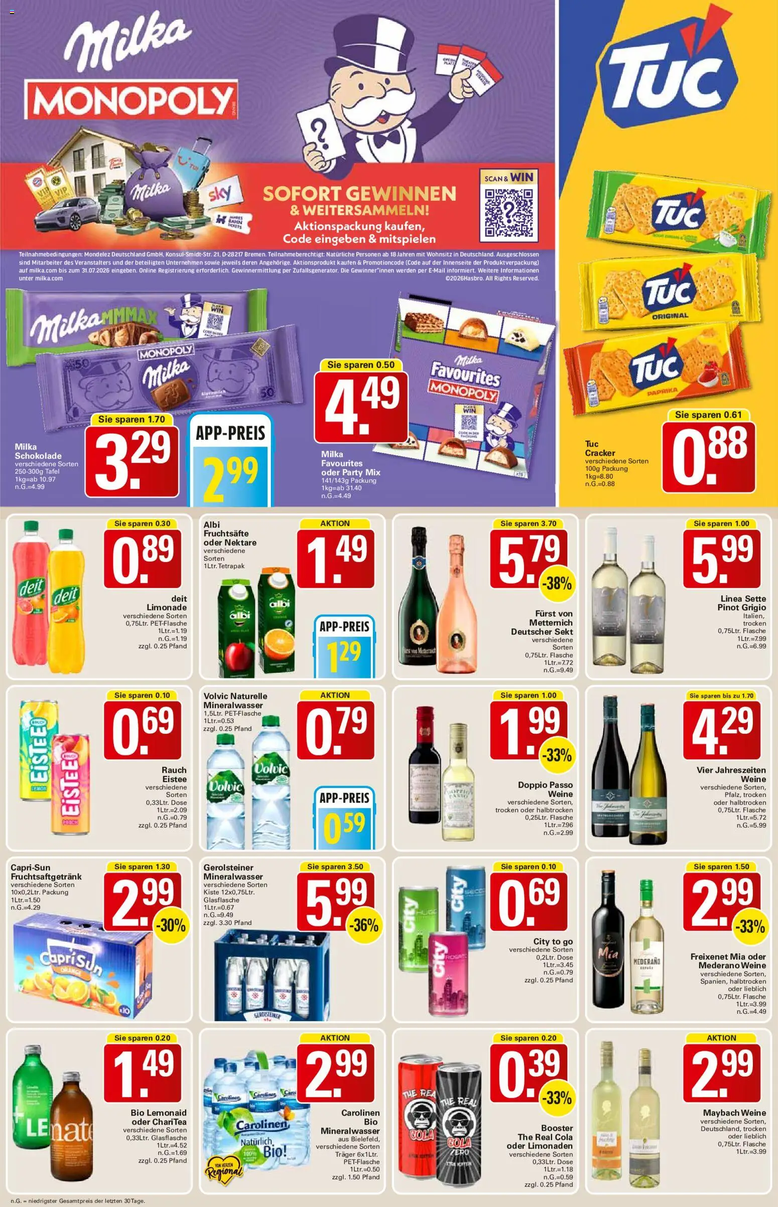 WEZ Prospekt 	 – gültig ab 11.05.2026 | Seite: 12 | Produkte: Freixenet, Schokolade, Milka schokolade, Mineralwasser