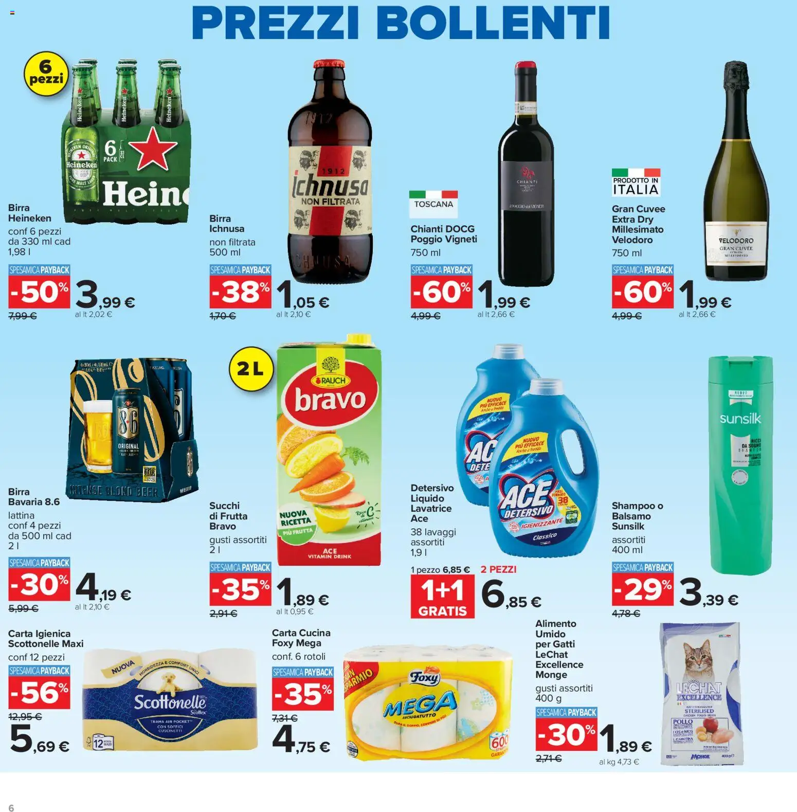 Volantino Carrefour del 06/08/2026 | Pagina: 6 | Prodotti: Shampoo, Balsamo, Birra, Frutta