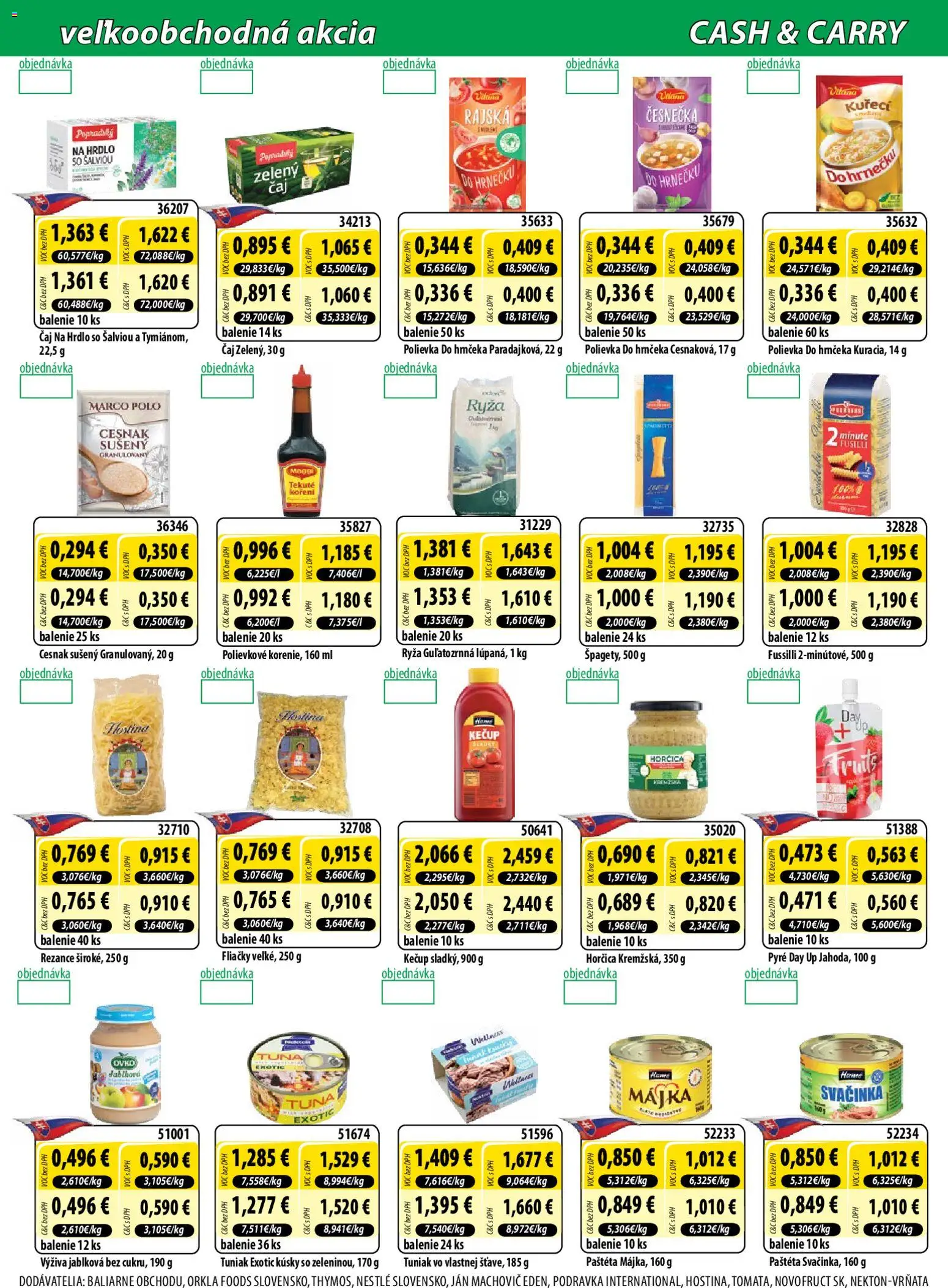 Nové Milk Agro akcie – leták je platný od 21.10.2026 | Strana: 6 | Produkty: Tuniak, Čaj, Rezance, Paštéta