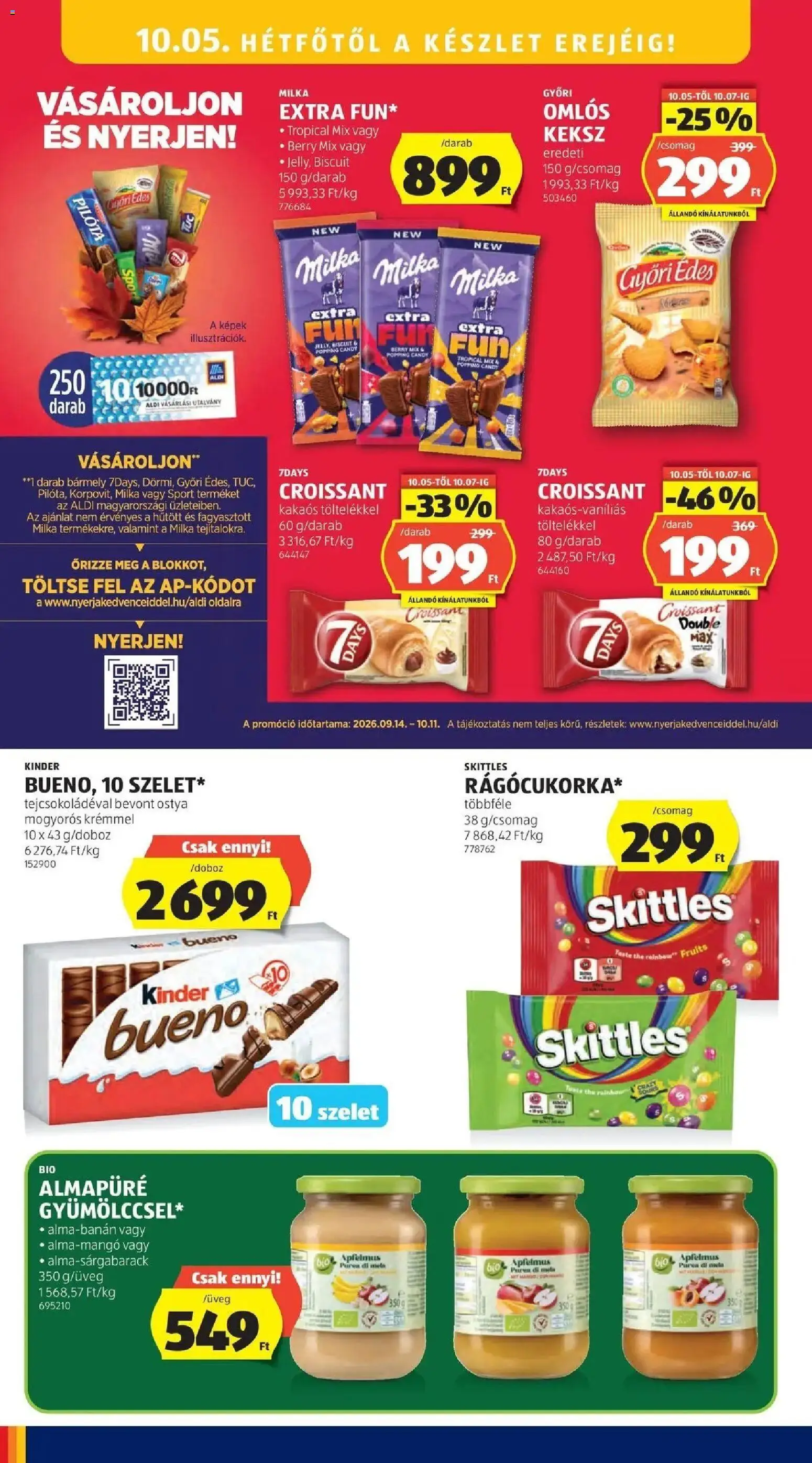 Aldi aktuális akciós újság - 2026.09.26. -tól/töl > akció, lapozható szórólap 🛍️ | Oldal: 18 | Termékek: Ostya, Szelet, Almapüré, Keksz