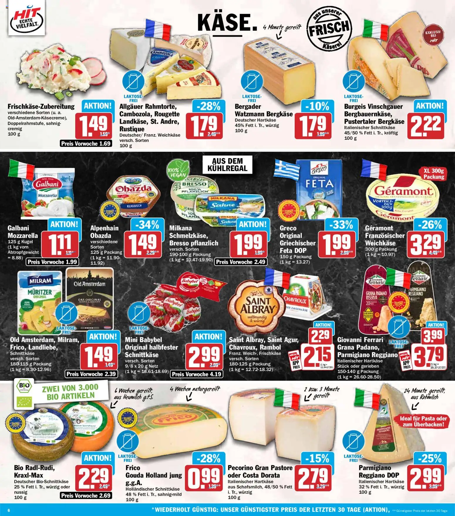 HIT Prospekt – gültig ab 08.06.2026 | Seite: 6 | Produkte: Feta, Käse, Pasta, Frischkase