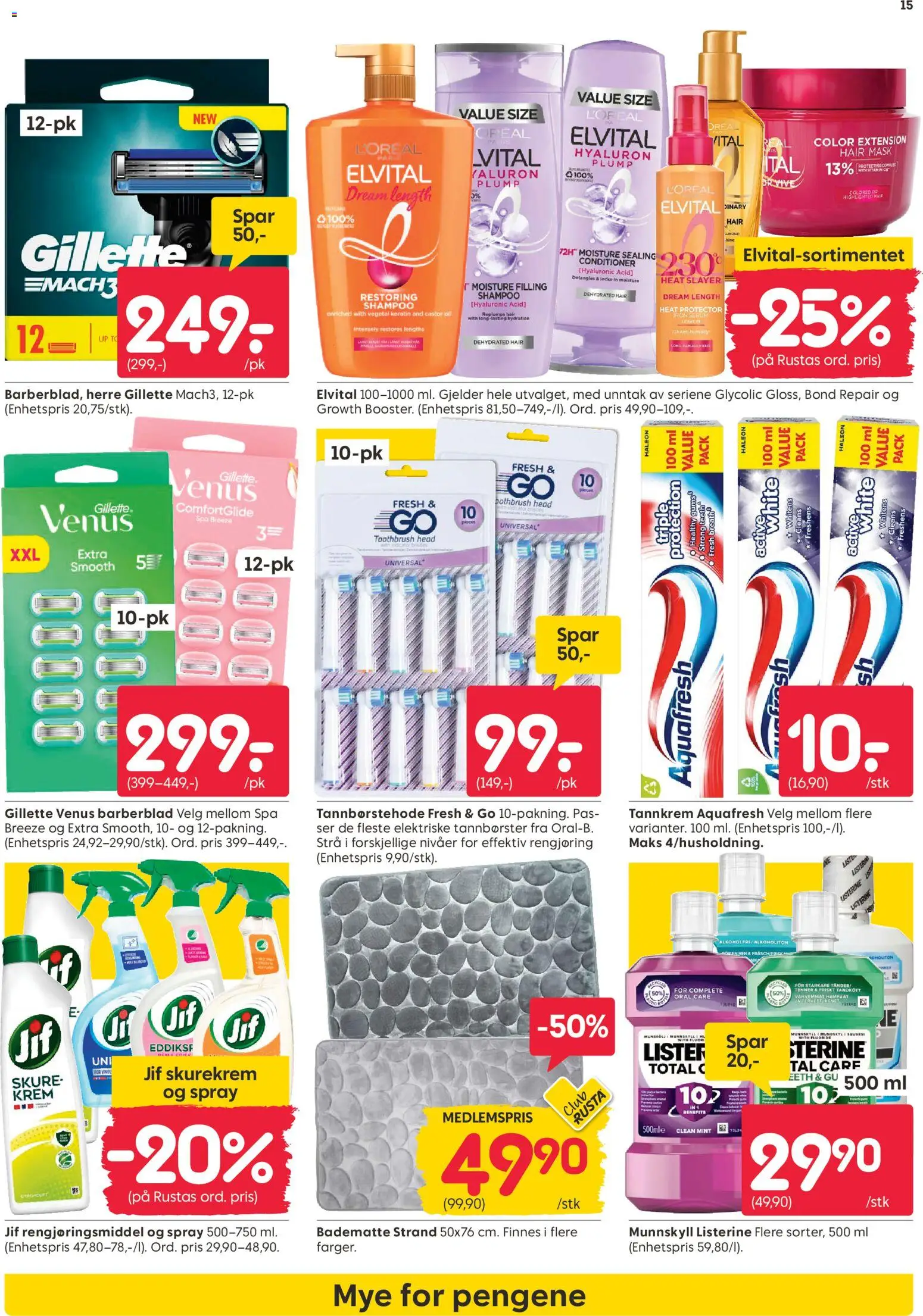 {H1} | Side: 15 | Produkter: Barberblad, Skurekrem, Table en plastique, Shampoo