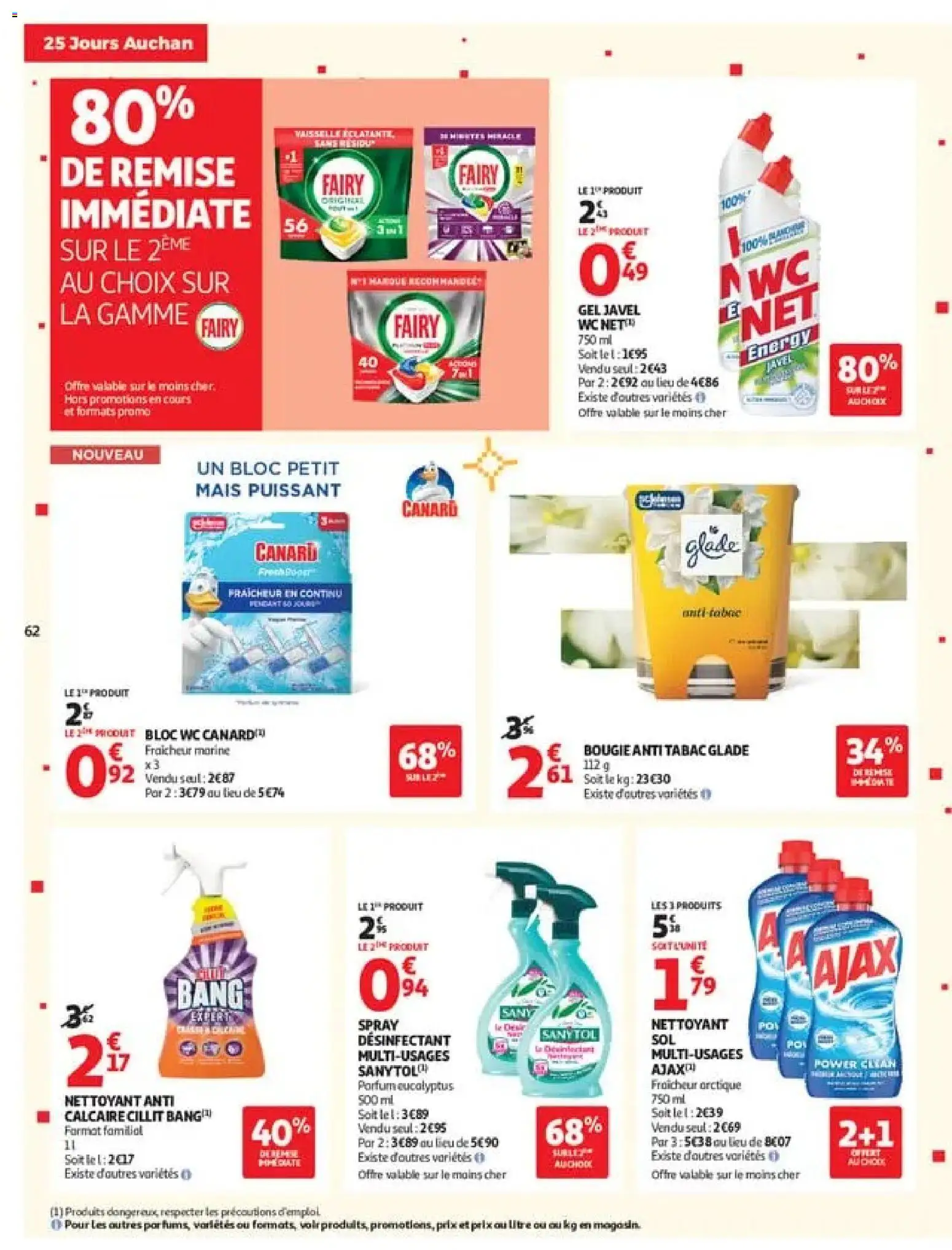 {H1} | Page: 62 | Produits: Canard, Cillit Bang, Vaisselle, Spray désinfectant