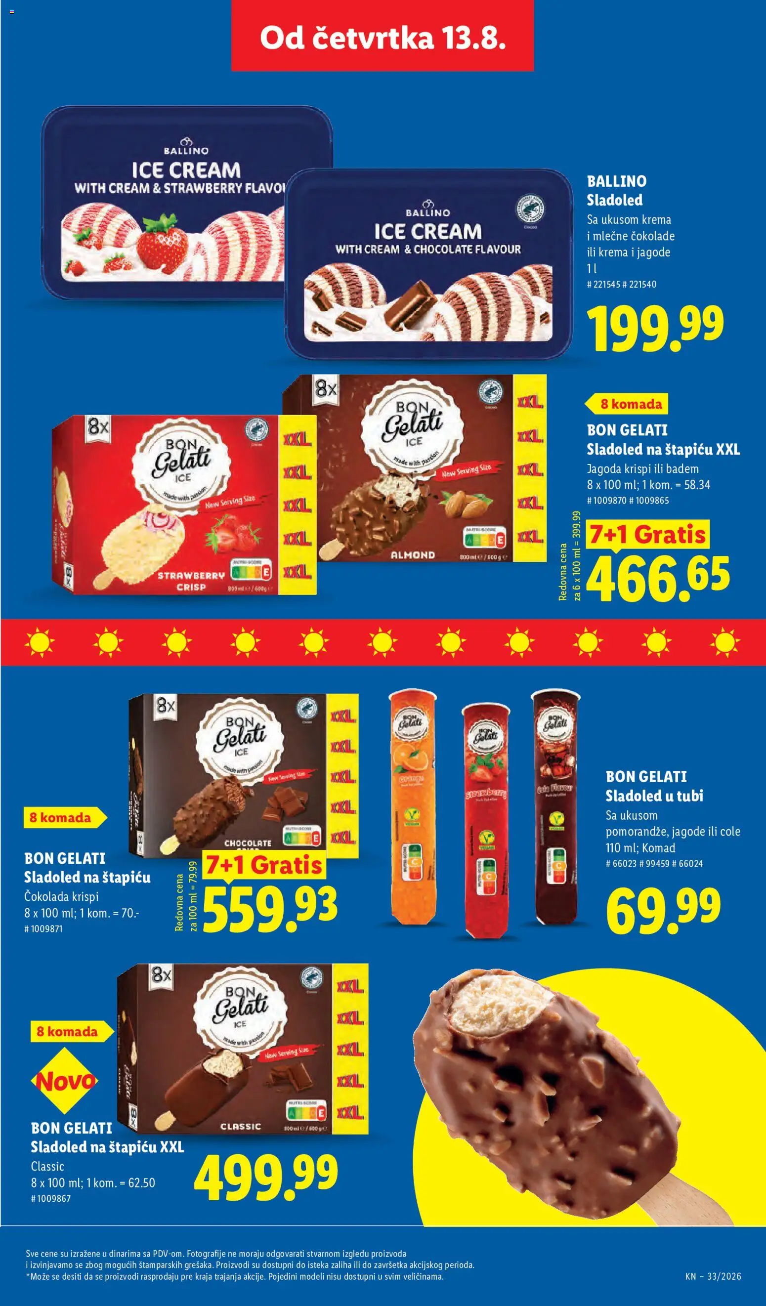 Lidl katalog - važi od 13.08.2026 | Strana: 49 | Proizvode: Badem, Jagoda, Sladoled na štapiću, Krema