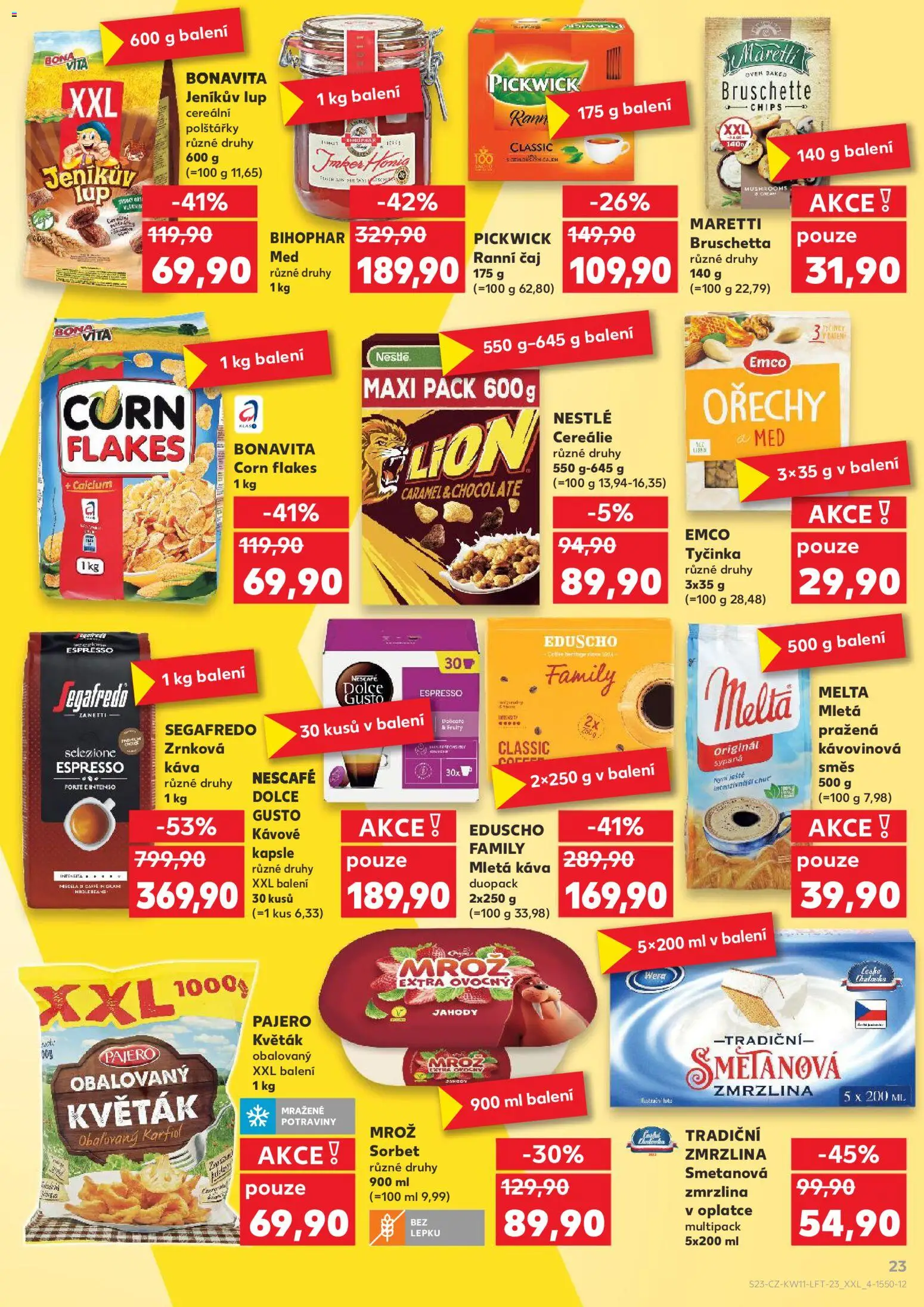 Kaufland leták od 11.03.2026 | Strana: 23 | Produkty: Dolce Gusto, Cereálie, Ořechy, Nescafé
