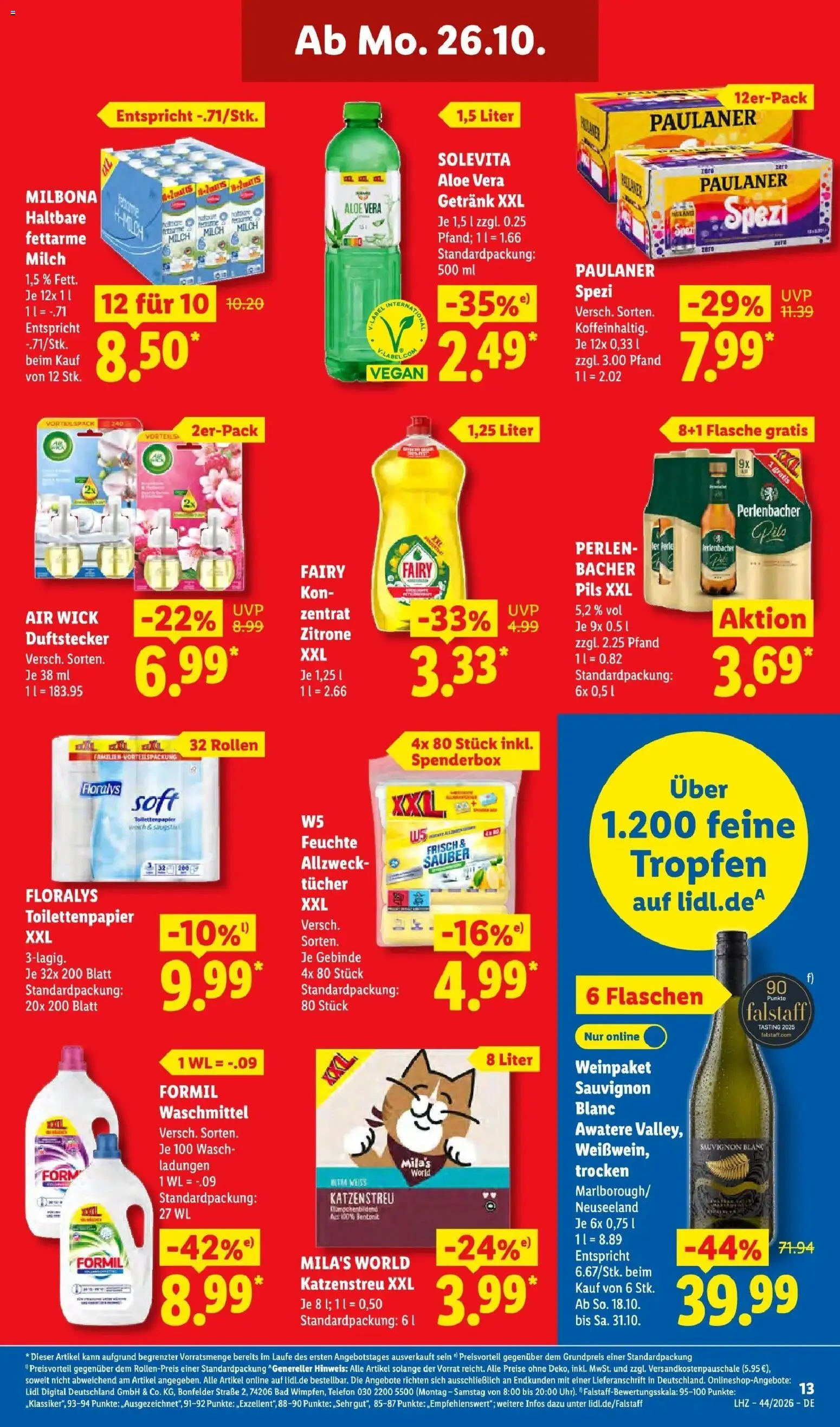 Lidl Prospekt Mahlow (ab 26.10.2026) zum Blättern » Angebote | Seite: 25 | Produkte: Paulaner spezi, Pils, Zitrone, Toilettenpapier
