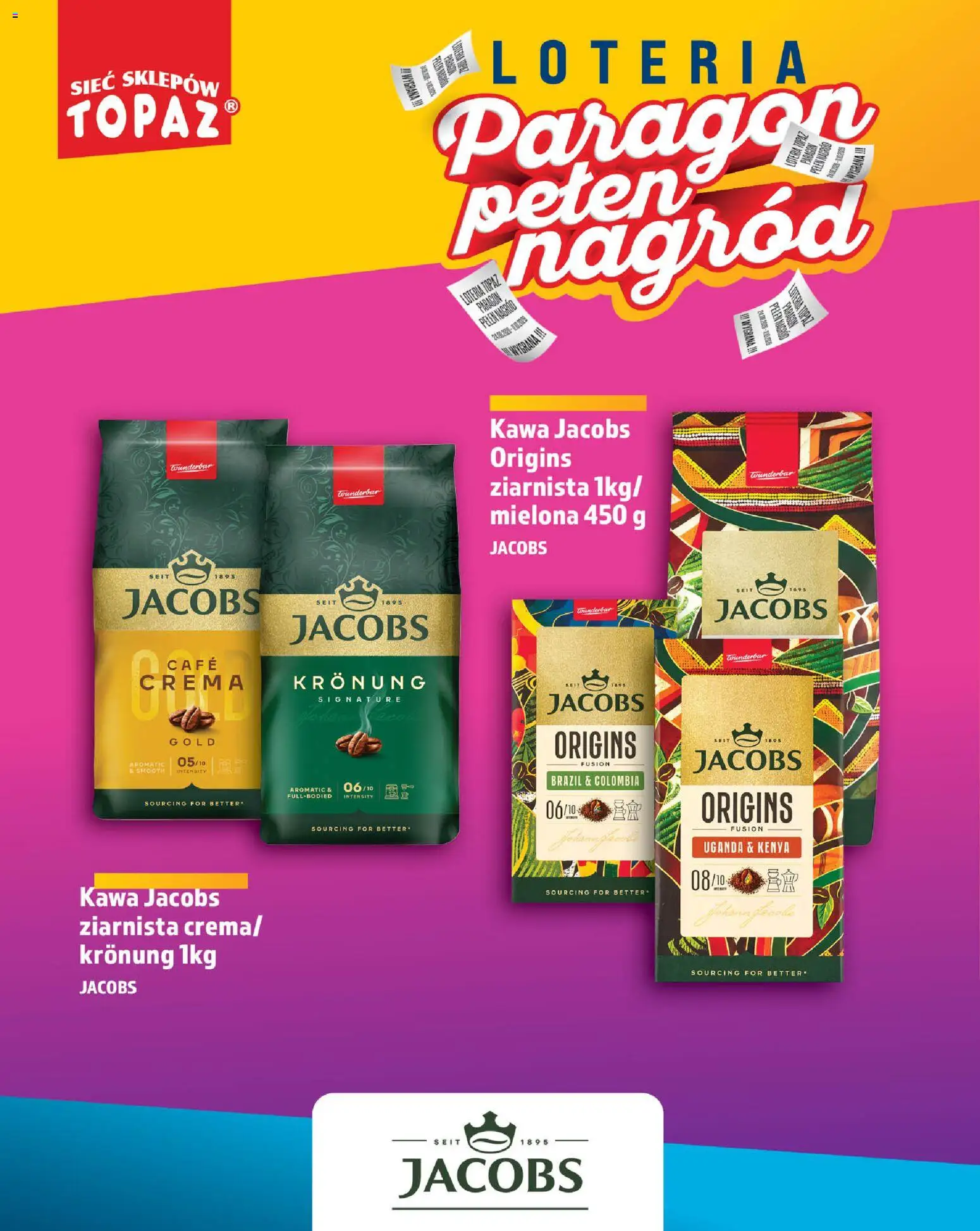Topaz gazetka - Loteria Paragonowa od 24.08.2026 | Strona: 72 | Produkty: Kawa jacobs, Jacobs, Kawa, Jacobs gold