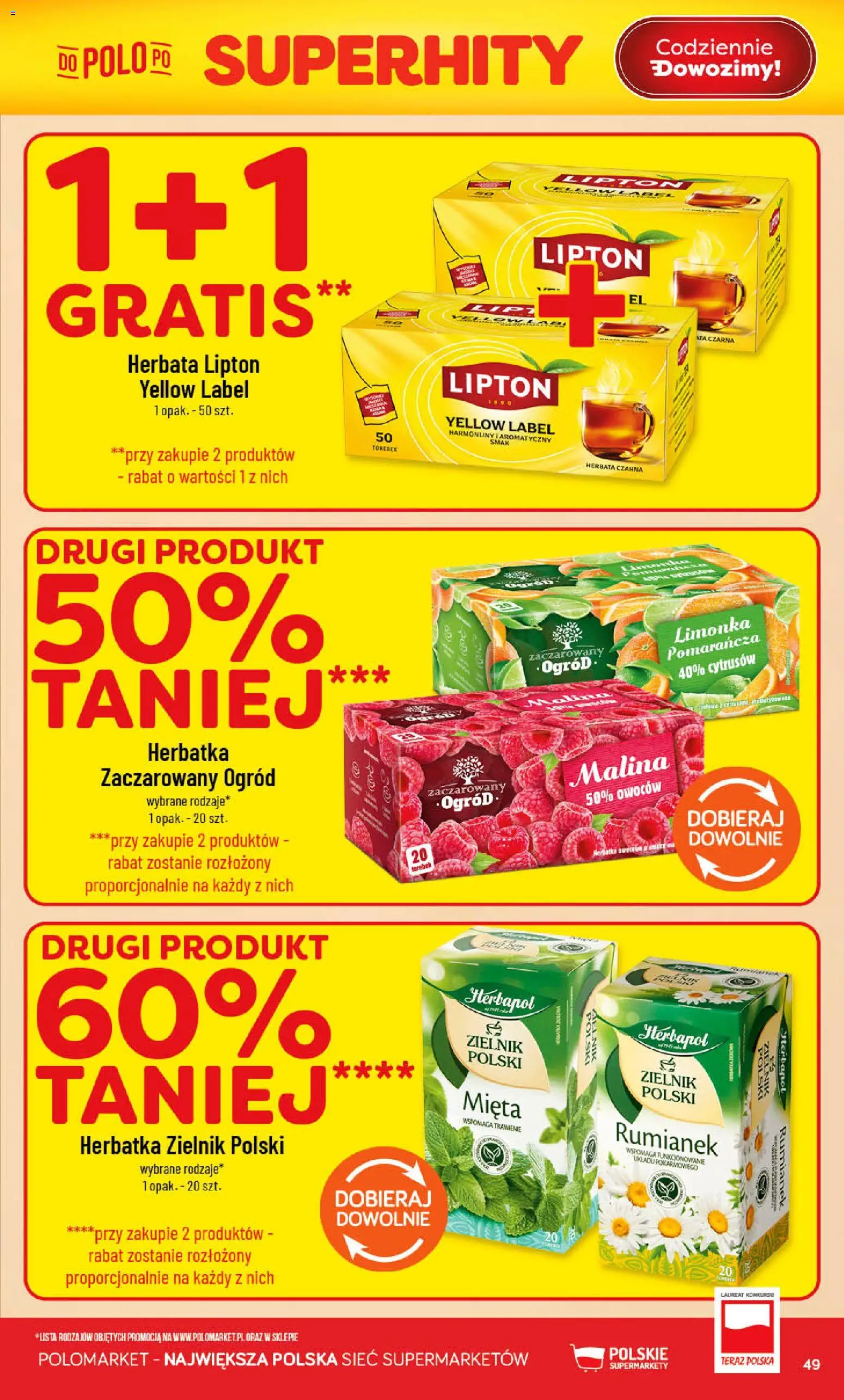 POLOmarket gazetka od 20.05.2026 | Strona: 49 | Produkty: Limonka, Malina, Mięta, Herbata lipton