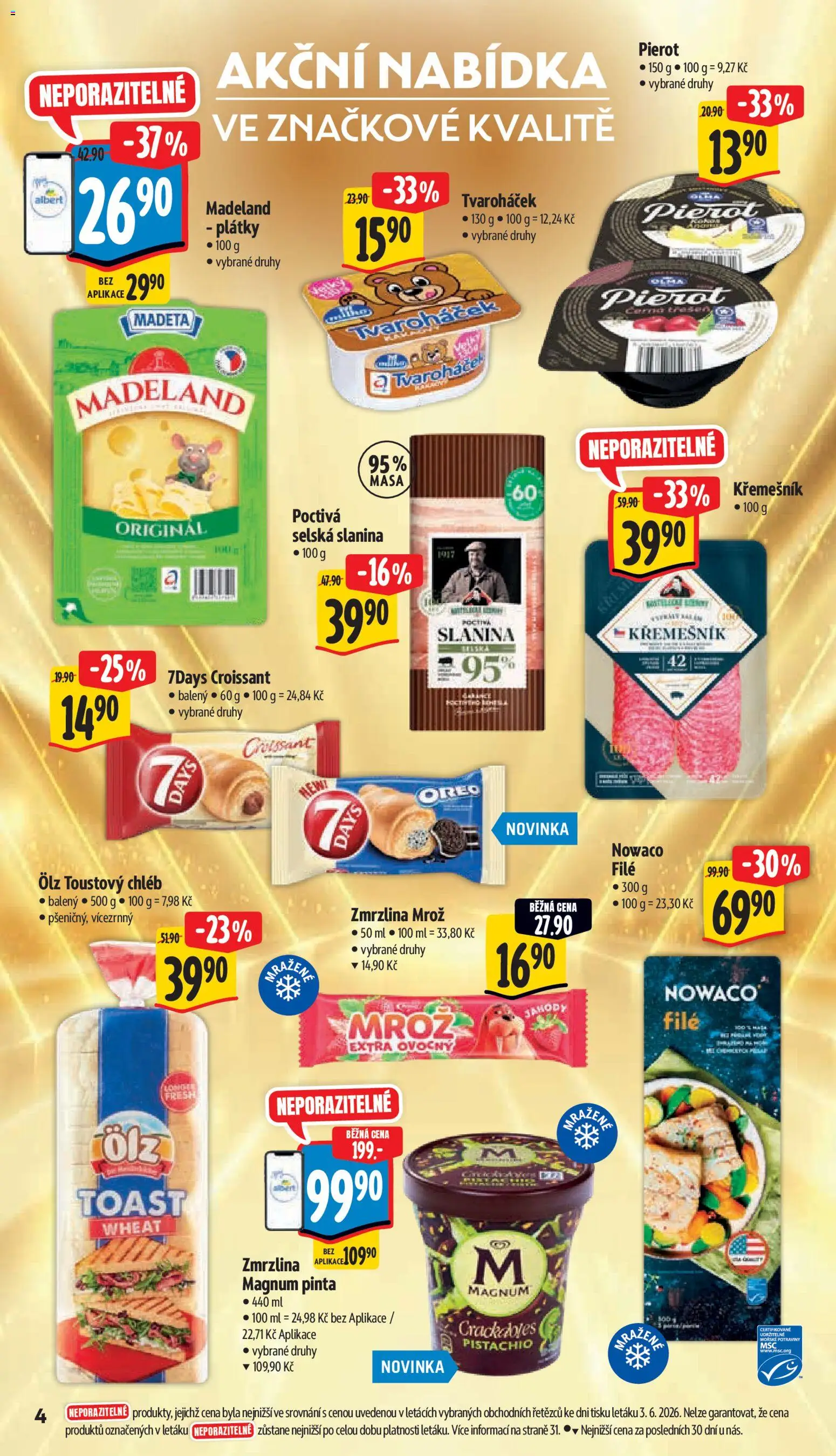 Albert leták - Hypermarket od 10.06.2026 | Strana: 10 | Produkty: Magnum, Potraviny, Toustový chléb, Oreo