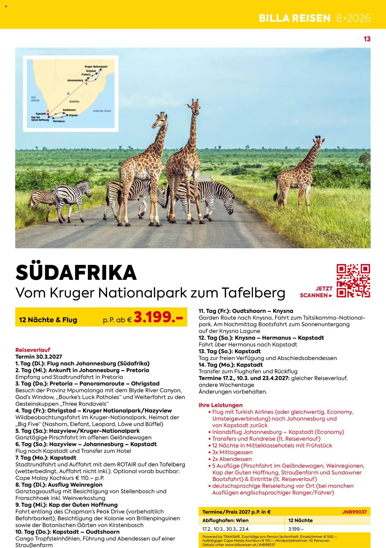 Billa- Billa Reisen Rundreise Highlights 2026/2027 gültig ab 12.08.2026 | Seite: 13