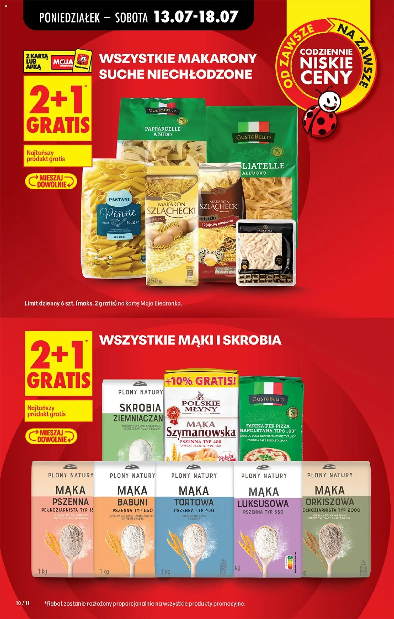 Biedronka Polsko leták od 13.07.2026 | Strana: 10 | Produkty: Penne, Chleba, Pizza, Makarony