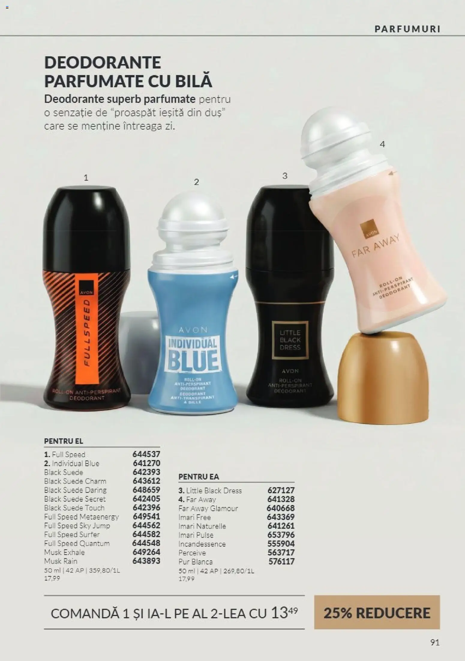 Noul catalog Avon – valabil de la 01.10.2026 | Pagină: 91 | Produse: Duș, Deodorant, Antiperspirant, Black
