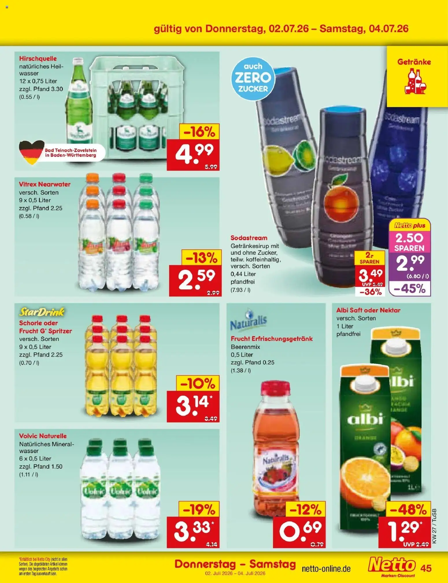 Netto Marken-Discount Prospekt Lahr-Langenwinkel – gültig ab 29.06.2026 | Seite: 65 | Produkte: Bad, Zucker, Volvic, Sodastream