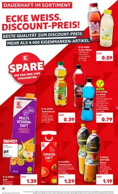 K-CLASSIC Multivitamin Saft, Multivitamin Saft ab 18.06.2026 gültig | Seite: 20 | Produkte: Äpfel, Apple, Zitrone, Pfirsich