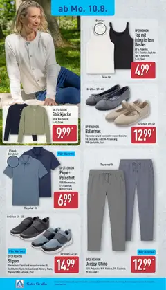 Aldi Prospekt ab 10.08.2026 gültig | Seite: 20 | Produkte: Shirt, Up2fashion, Cardigan, Ballerinas