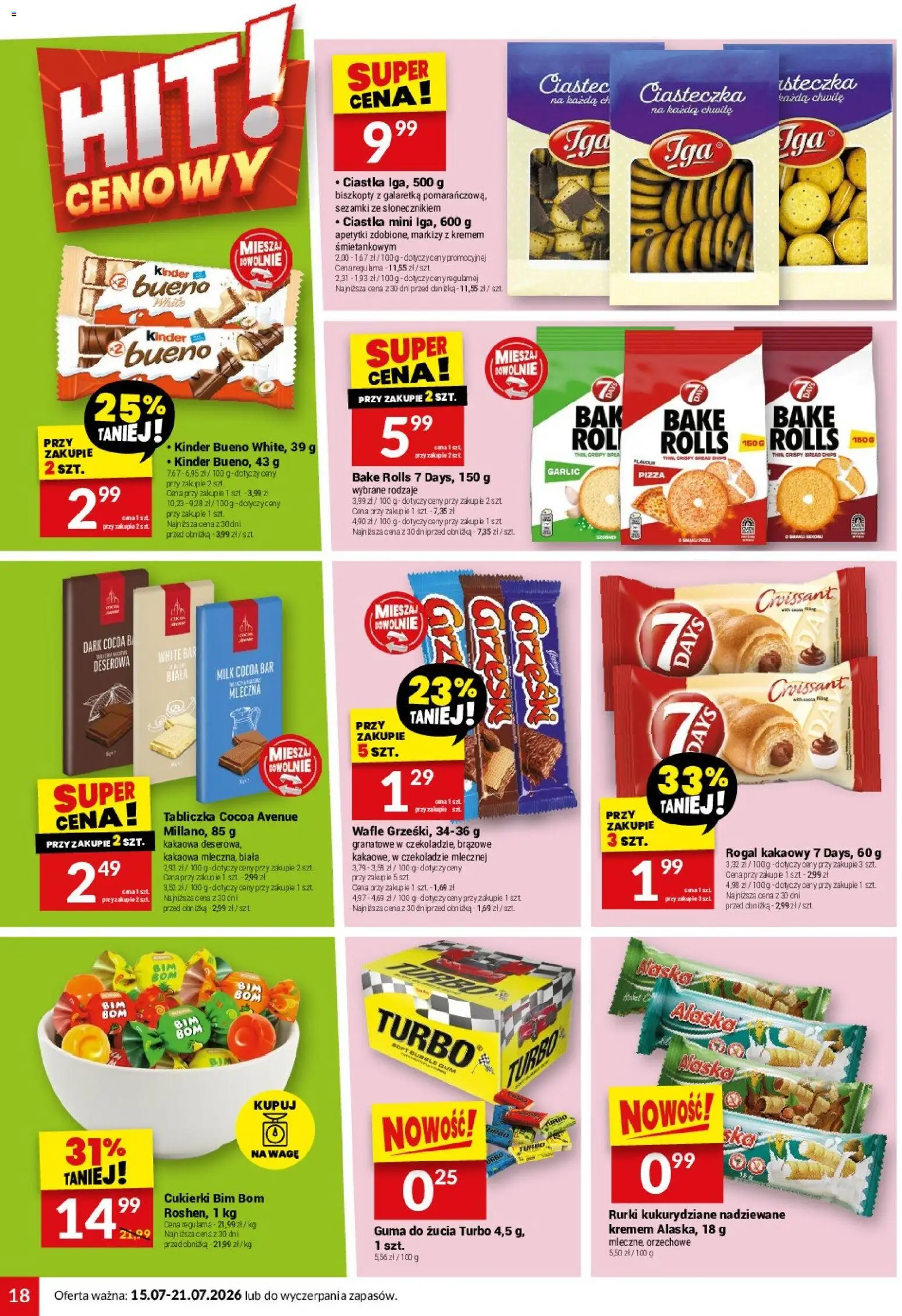 Twój Market gazetka od 15.07.2026 | Strona: 18 | Produkty: Galaretka, Guma do żucia, Cukierki, Ciastka