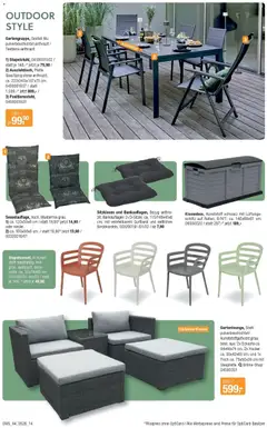 Angebote - DRINNEN & DRAUSSEN Speisen Spezial ab 28.04.2026 gültig | Seite: 14 | Produkte: Hocker, Ecksofa, Kissen, Tisch