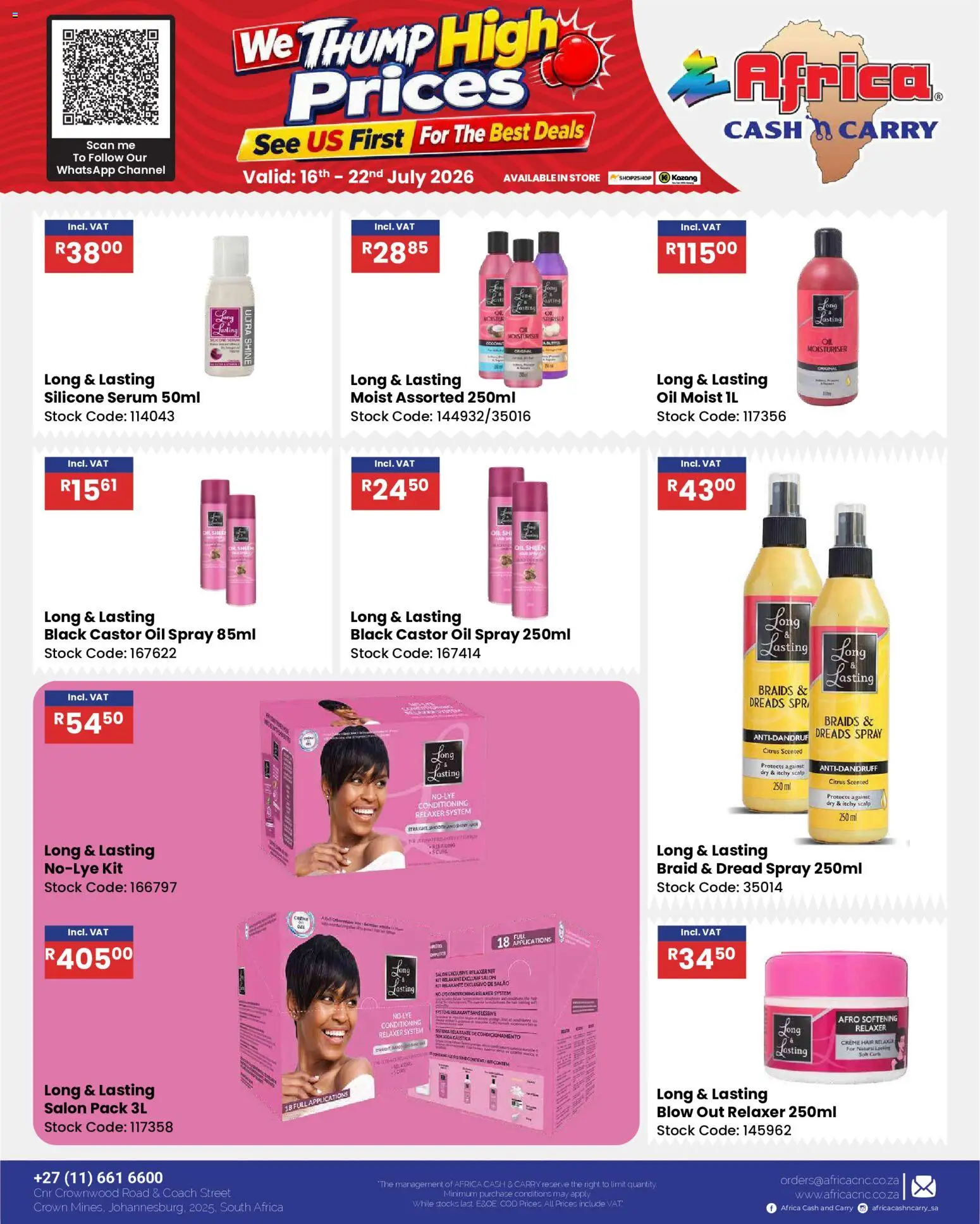 New Africa Cash & Carry catalogue – valid from 16/07/2026 | Page: 64 | Products: Serum, Art, Braids, Silicone