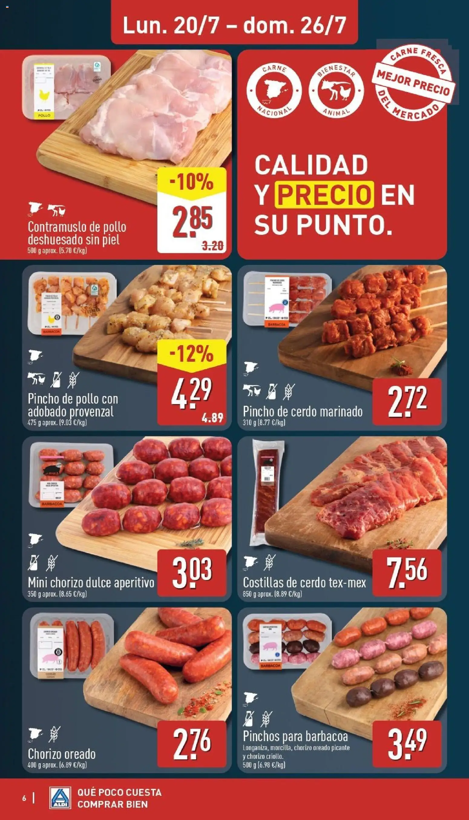 Aldi folleto Península │ válido desde el 20/07/2026 | Página: 6 | Productos: Dulce, Barbacoa, Costillas de cerdo, Pollo