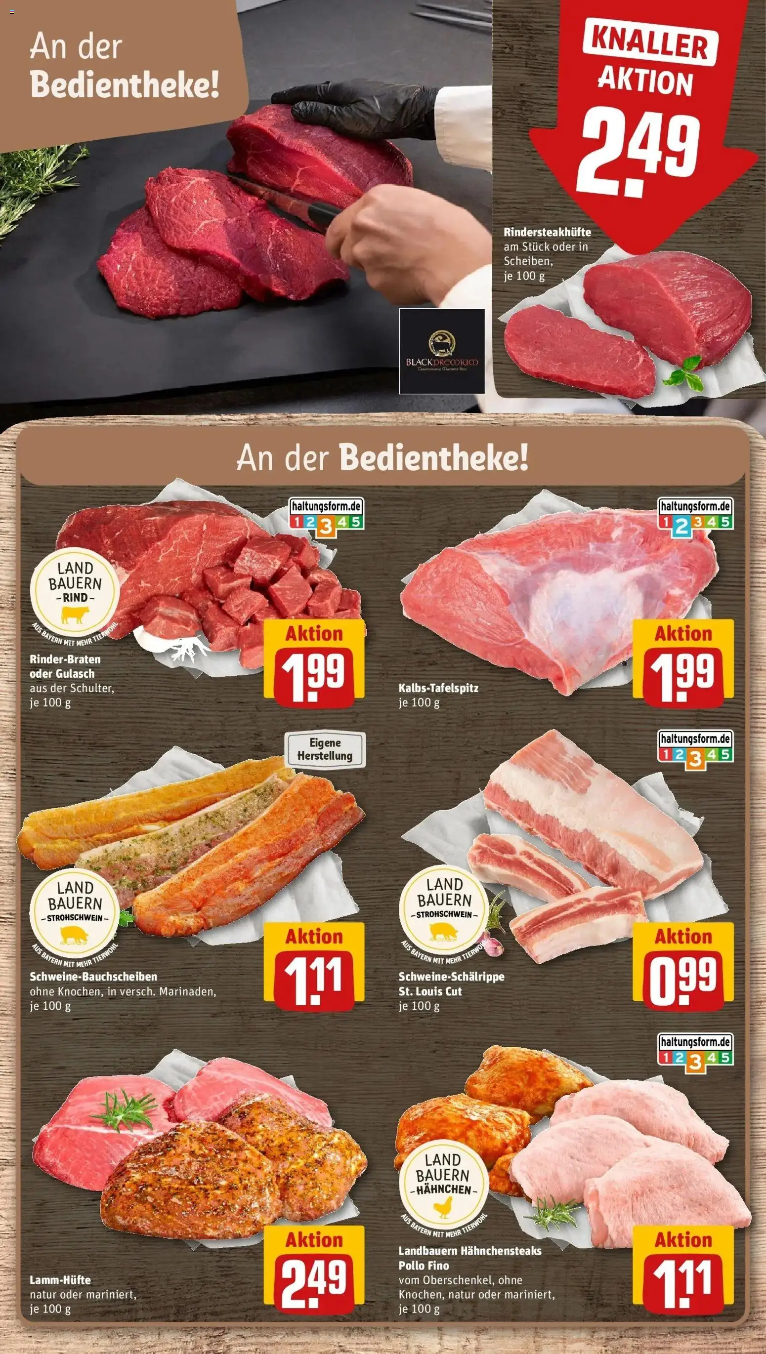 REWE Prospekt ab 17.08.2026 zum Blättern » Angebote | Seite: 10 | Produkte: Rinderbraten, Hahnchen, Gulasch