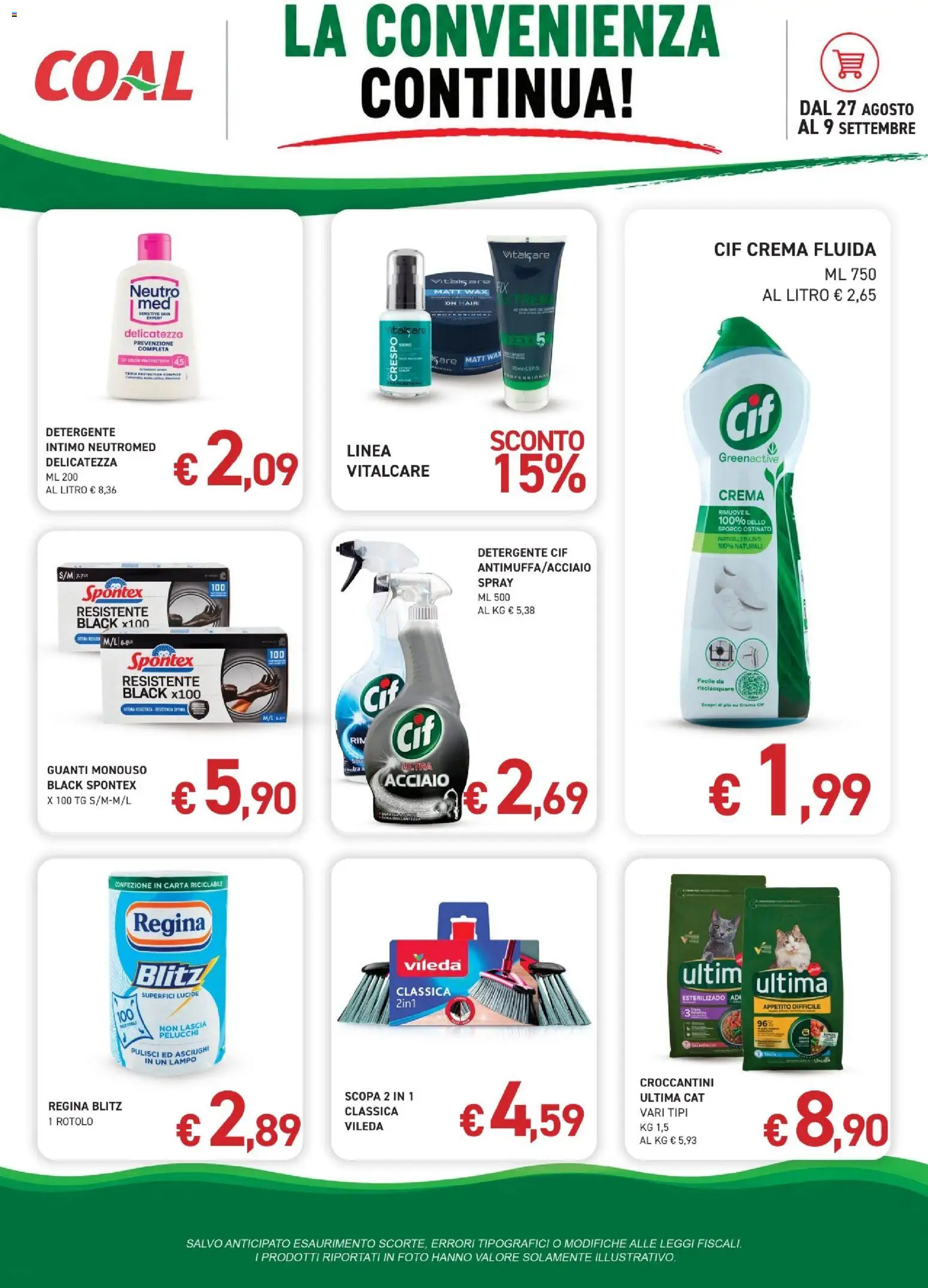 Volantino Coal del 27/08/2026 | Pagina: 7 | Prodotti: Crema, Detergente, Guanti, Scopa