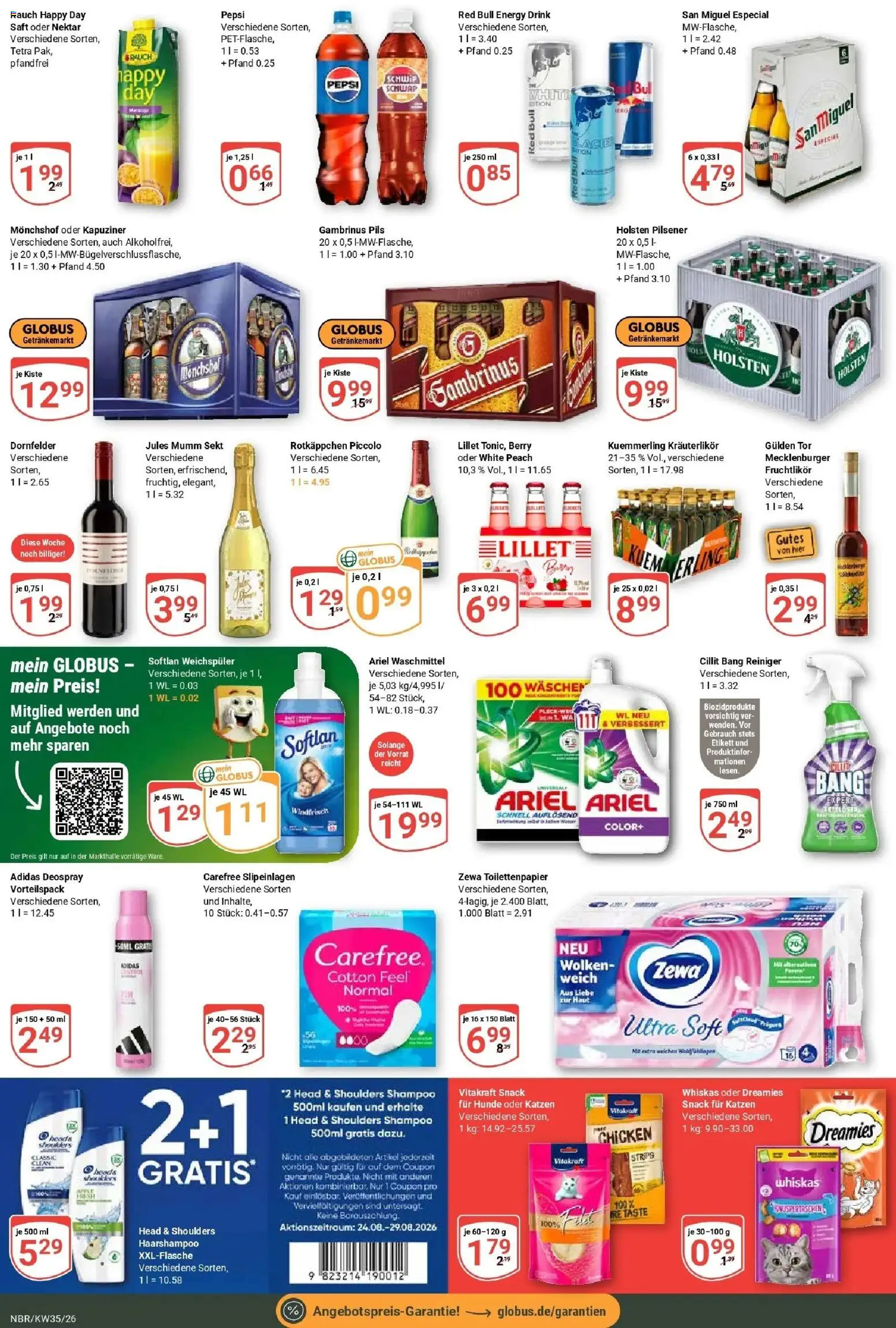 Globus Prospekt Neubrandenburg (ab 24.08.2026) » Angebote online | Seite: 5 | Produkte: Monchshof, Tür, Holsten, Deospray