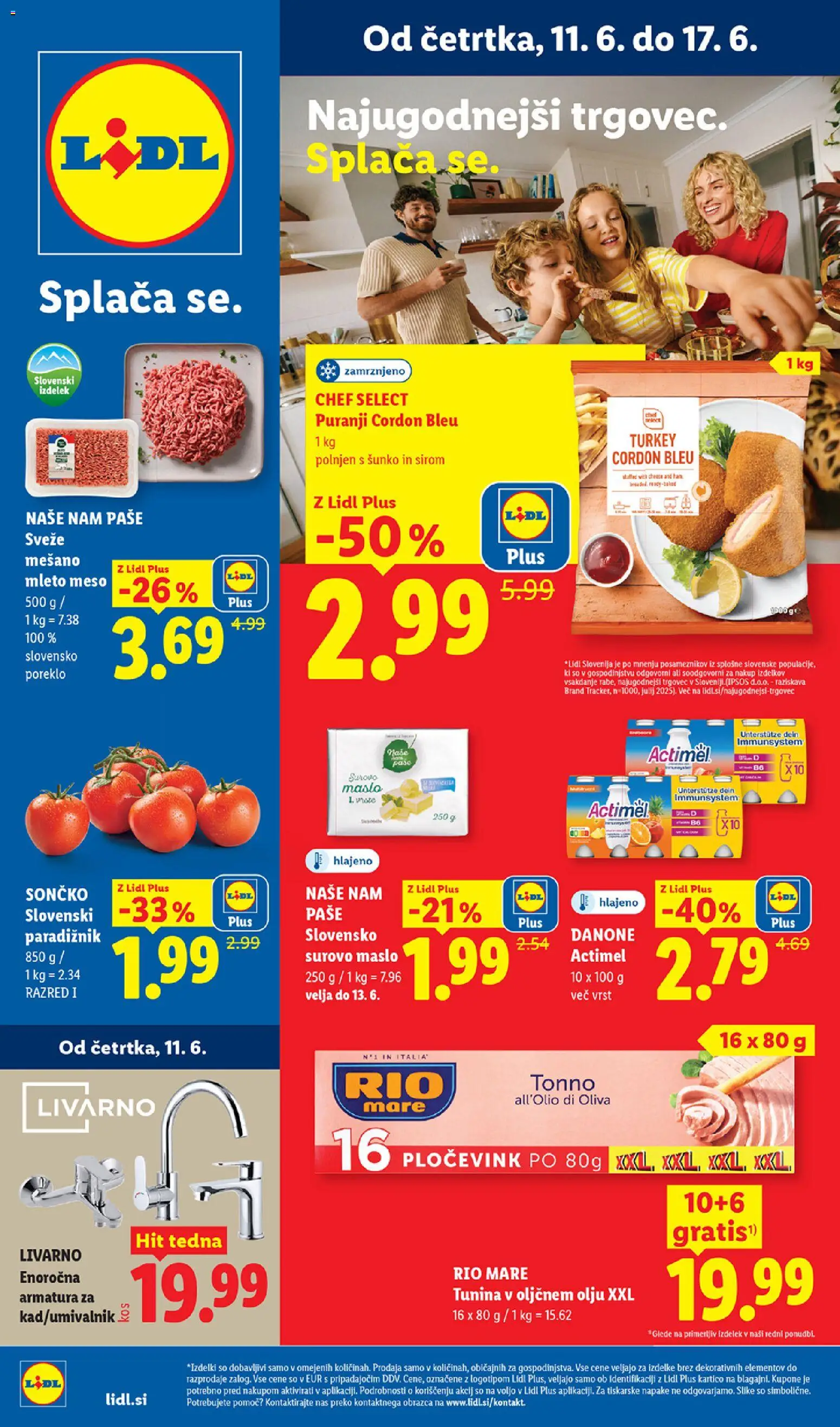 Novi Lidl katalog ponudbe – veljaven od 11.06.2026 | Stran: 1 | Izdelki: Mleto meso, Maslo, Paradiznik