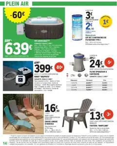 Brico E.Leclerc - Prévisualisation de Brico E.Leclerc catalogue valide à partir de 23/06/2026 | Page: 14 | Produits: Câble, Diffuseur, Fauteuil, Chaise longue