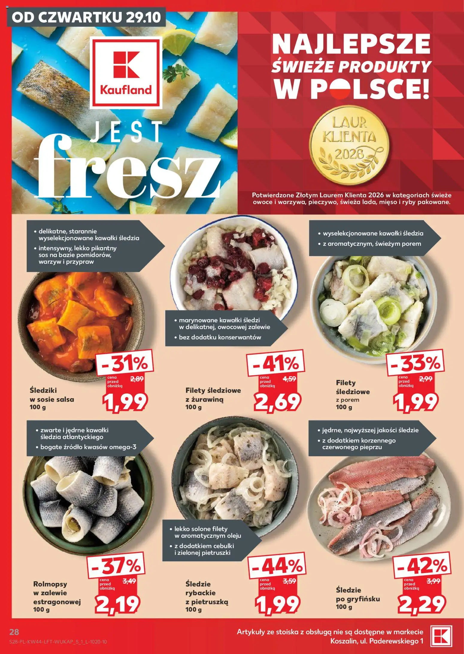 Kaufland Polsko leták od 29.10.2026 | Strana: 28 | Produkty: Ryby
