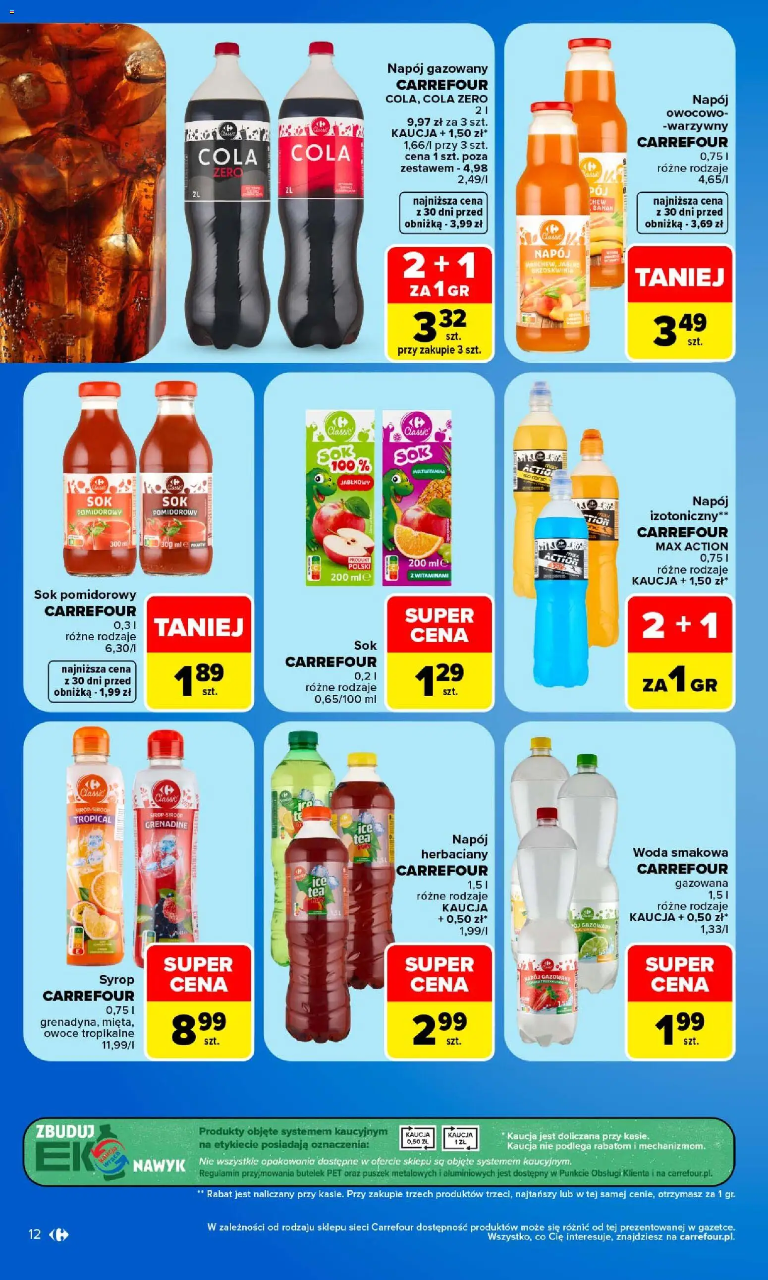 Carrefour gazetka od 14.09.2026 | Strona: 14 | Produkty: Brzoskwinia, Sok pomidorowy, Sok, Woda