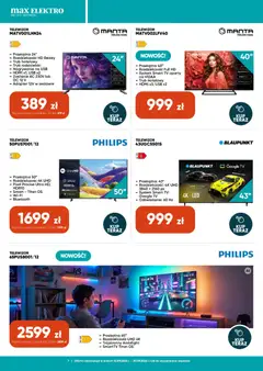 Pogląd oferty "Max elektro gazetka" - ważna od 16.09.2026 | Strona: 7 | Produkty: Telewizor, Adapter, USB