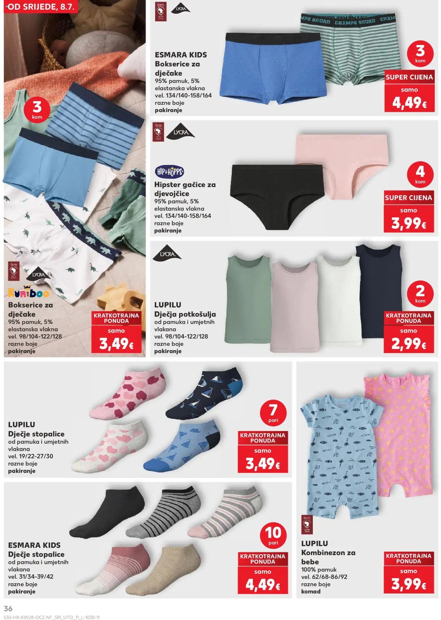 Kaufland katalog | vrijedi od 08.07.2026 | Stranica: 36 | Proizvodi: Kombinezon, Gaćice, Bokserice
