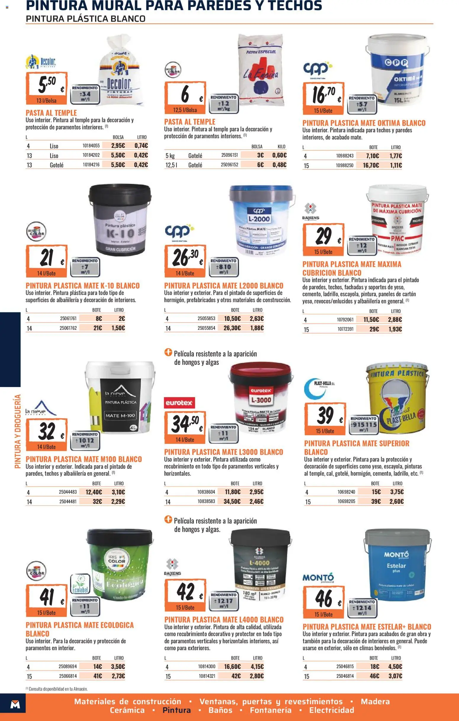Obramat - Reformas Otono Imprenta Almacenes 04 Leganés 2026 │ válido desde el 09/10/2026 | Página: 42 | Productos: Pasta, Pintura plástica, Bolsa, Decoración