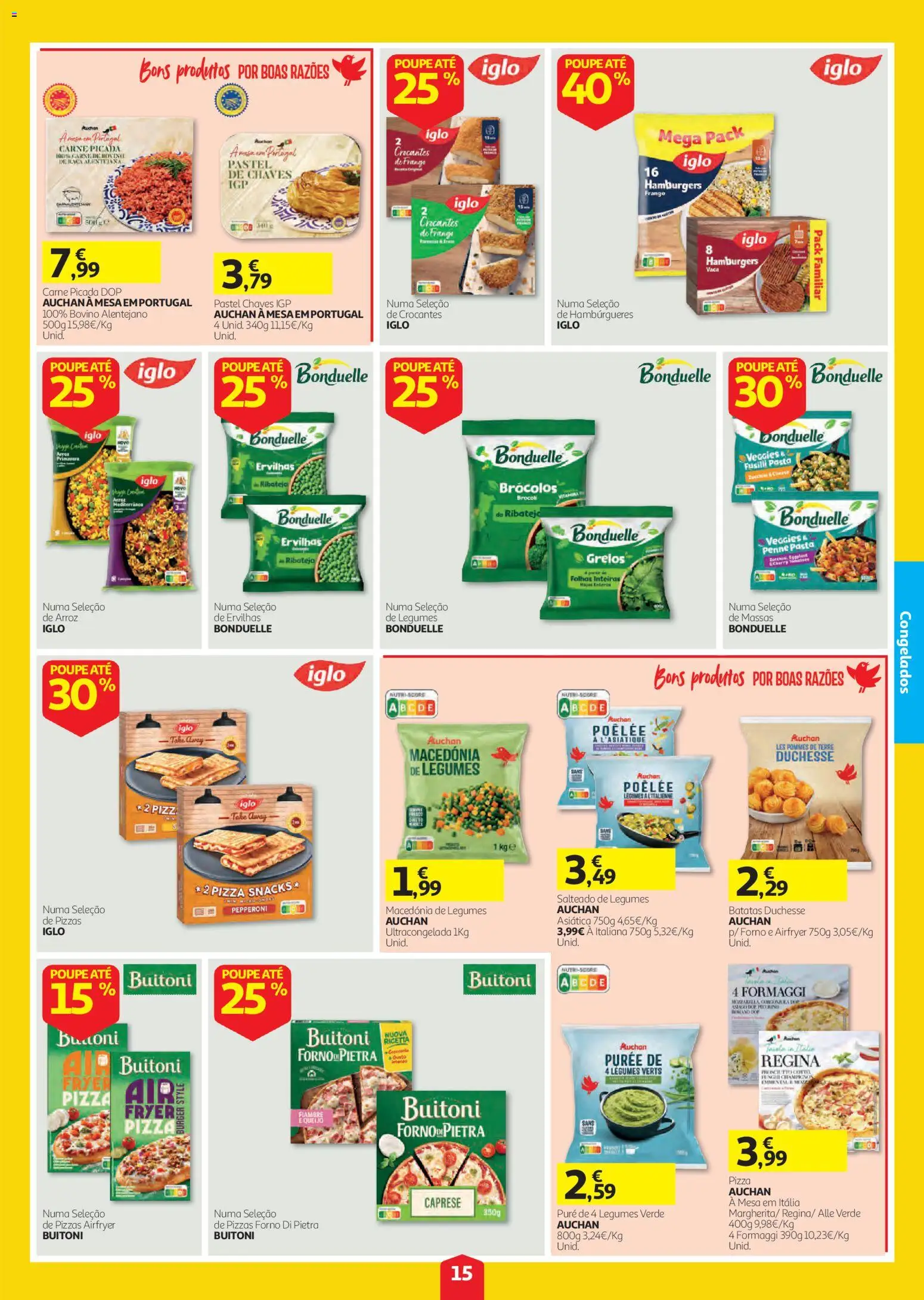 Auchan folheto │ válido de 01/10/2026 | Página: 15 | Produtos: Frango, Pizza, Arroz, Carne