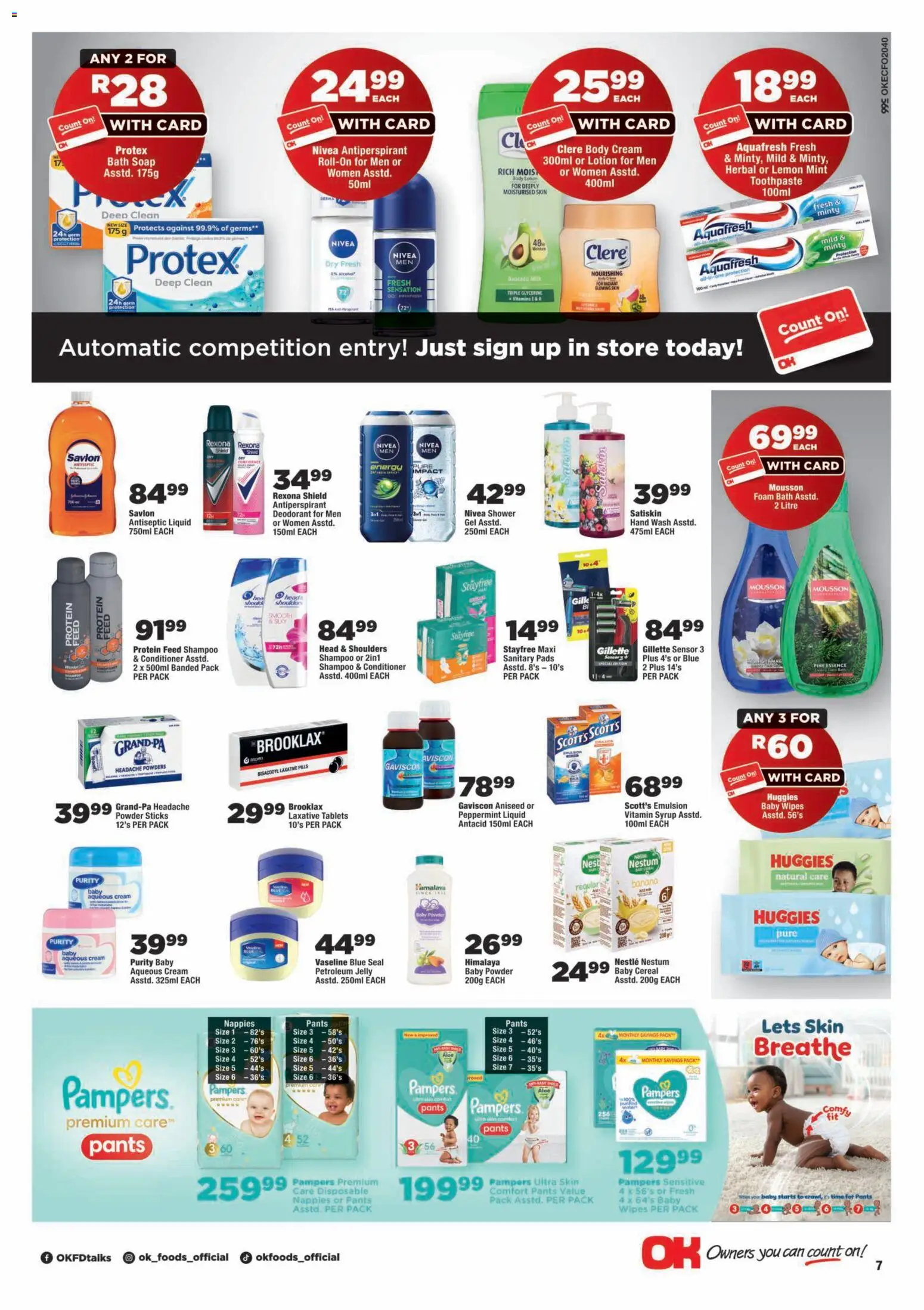 New OK Foods catalogue – valid from 09/09/2026 | Page: 7 | Products: Protein, Cream, Body cream, Antiperspirant
